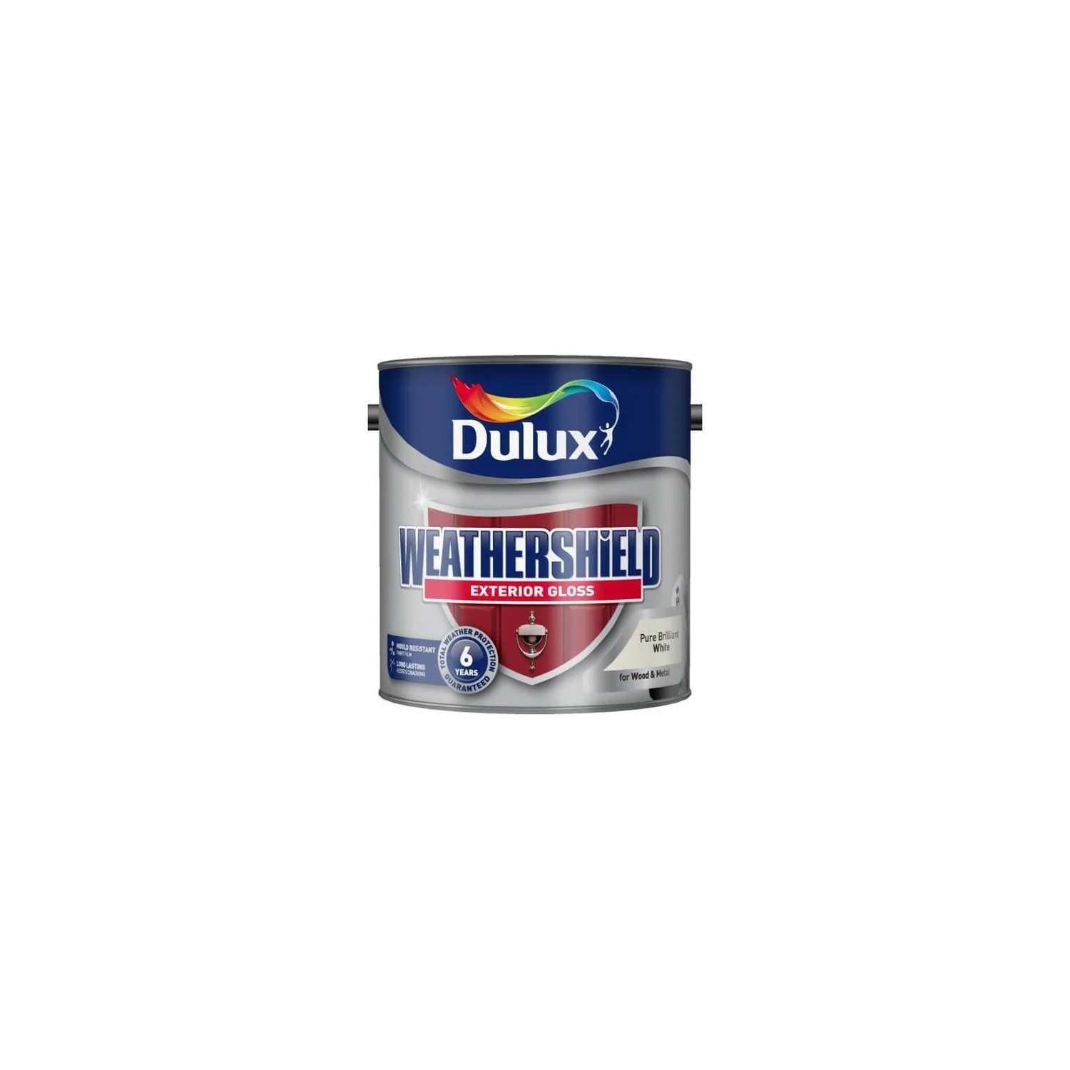 Dulux Weathershield Exterior Gloss Paint Pure Brilliant White - 2.5L 4 Dulux Weathershield Exterior Gloss Paint Pure Brilliant White - 2.5L - Image 2