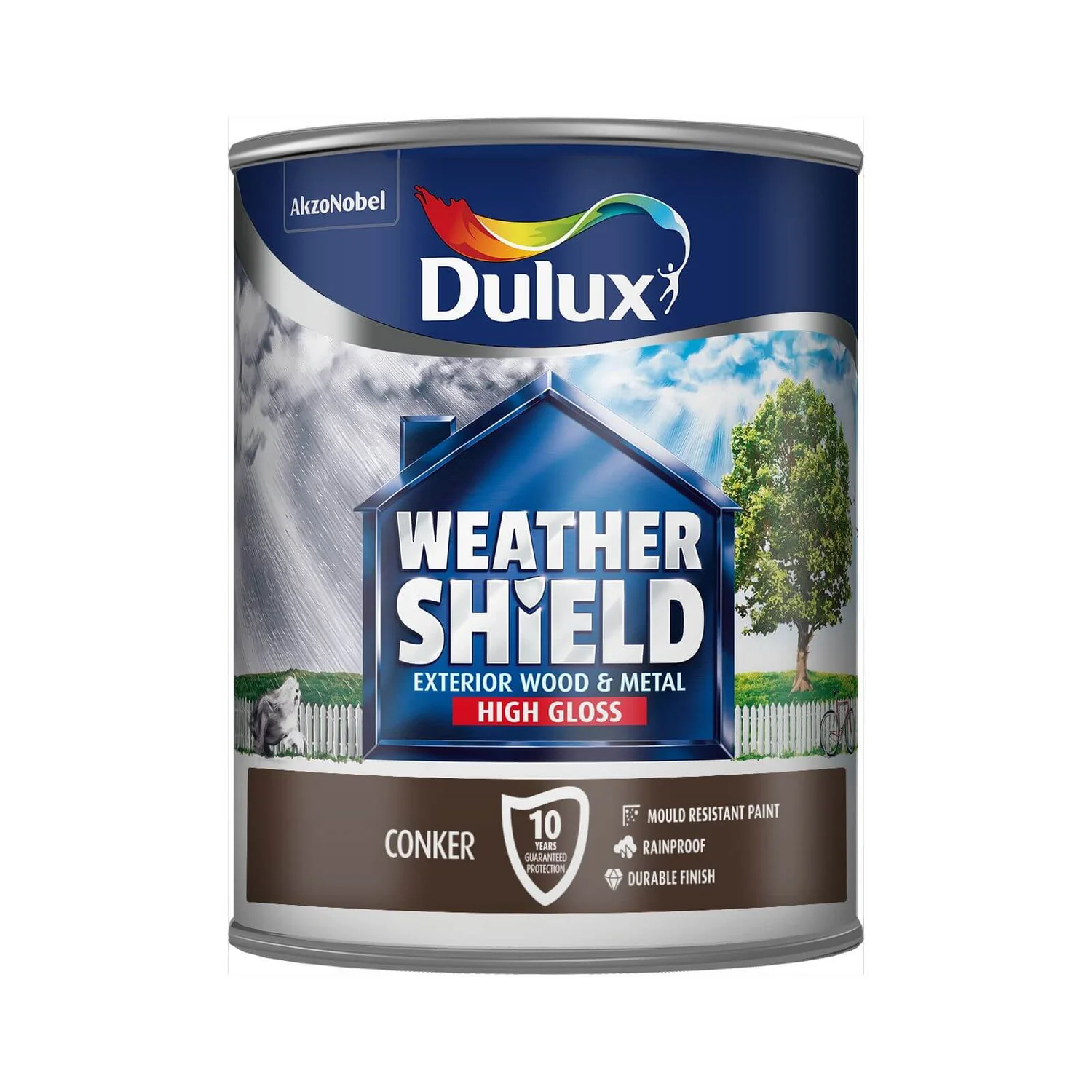 Dulux Weathershield Exterior Gloss Paint Conker - 750ml 4 Dulux Weathershield Exterior Gloss Paint Conker - 750ml - Image 2