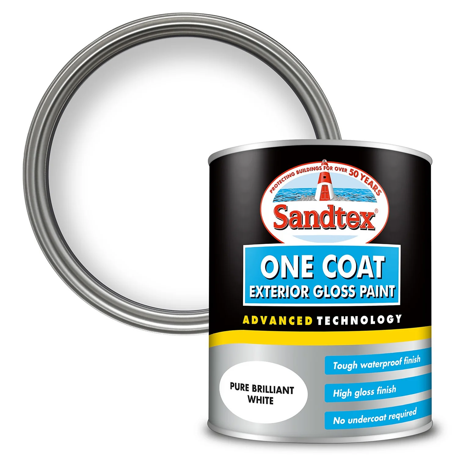 Sandtex® Exterior One Coat Gloss Paint Pure Brilliant White - 750ml 3 Sandtex® Exterior One Coat Gloss Paint Pure Brilliant White - 750ml