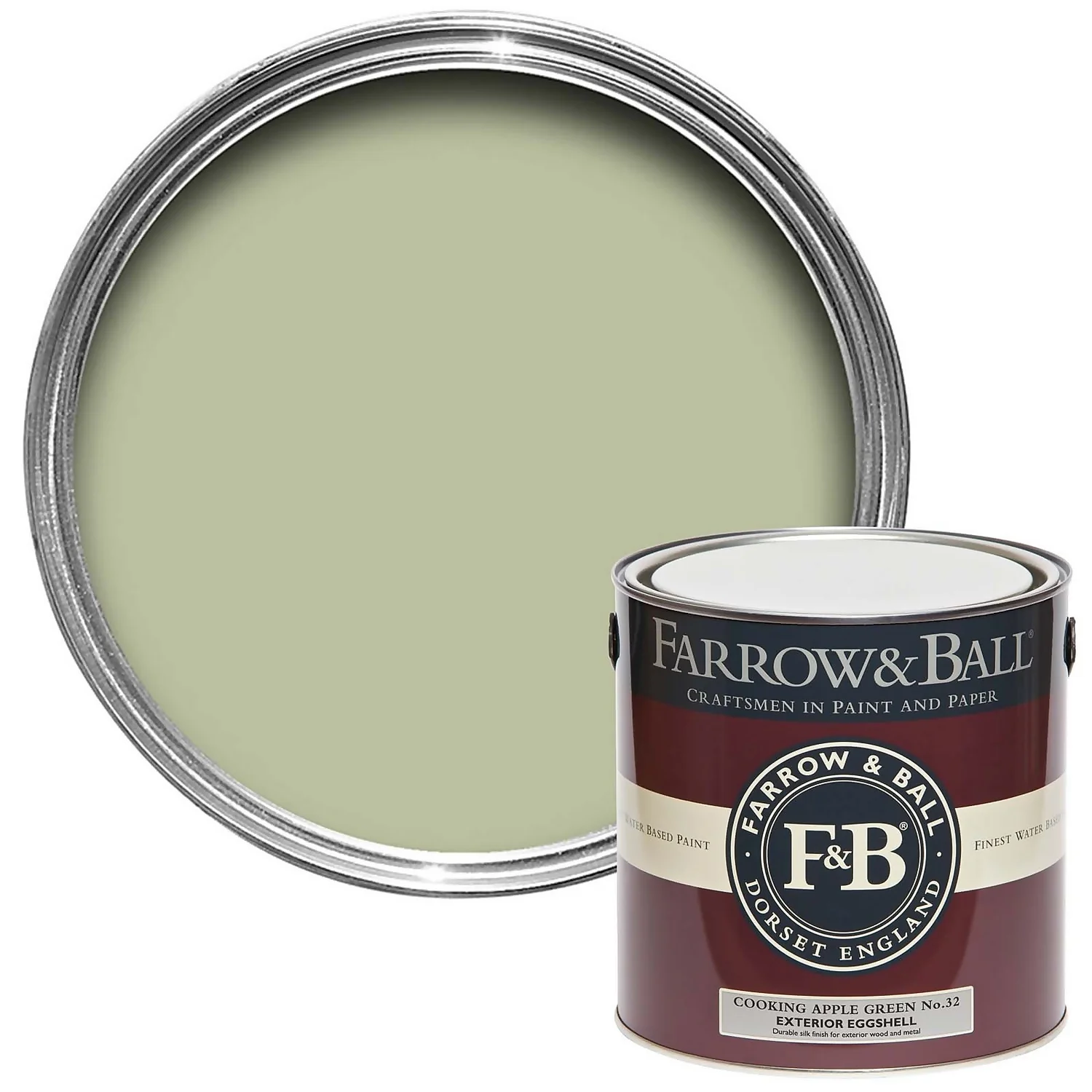 Farrow & Ball Exterior Eggshell Cooking Apple Green - 2.5L 3 Farrow & Ball Exterior Eggshell Cooking Apple Green - 2.5L
