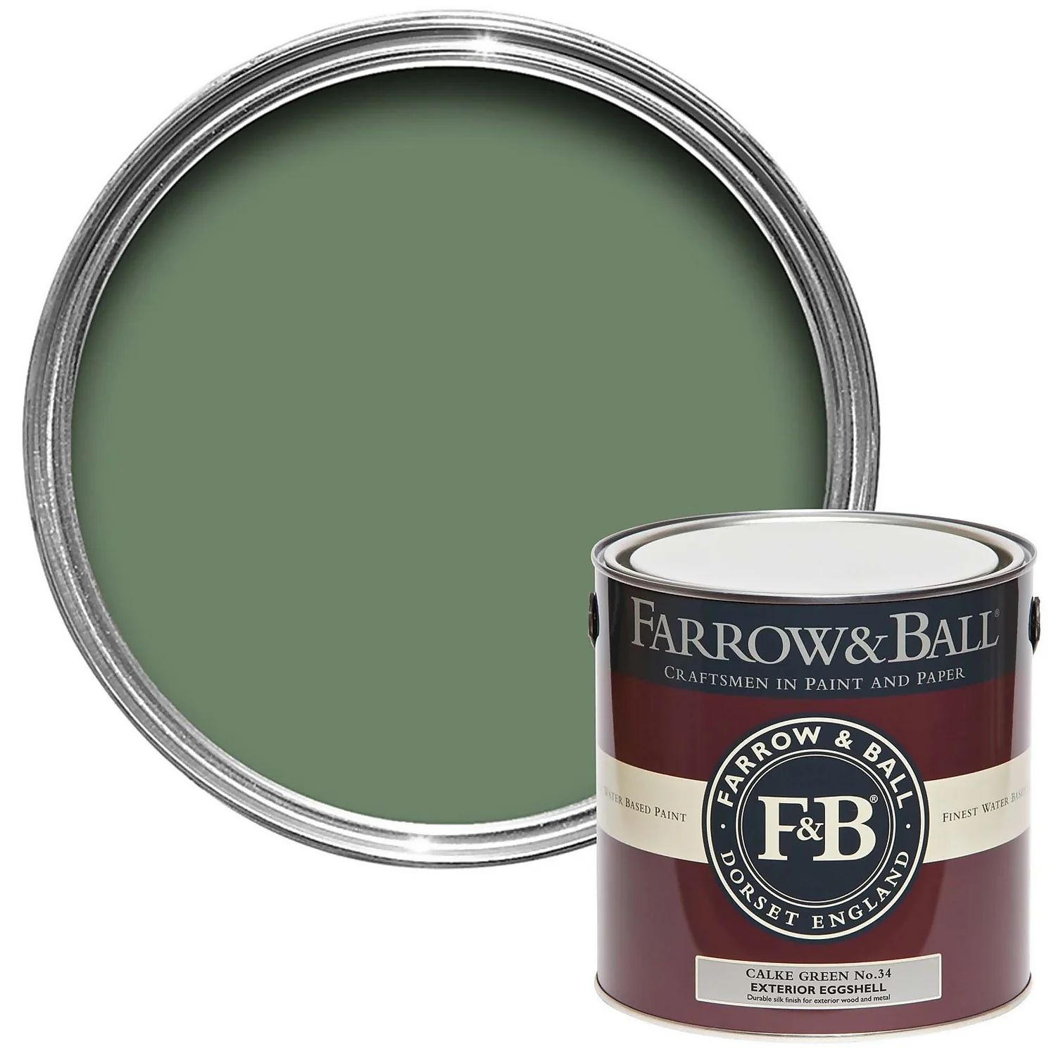 Farrow & Ball Exterior Eggshell Calke Green - 2.5L 3 Farrow & Ball Exterior Eggshell Calke Green - 2.5L