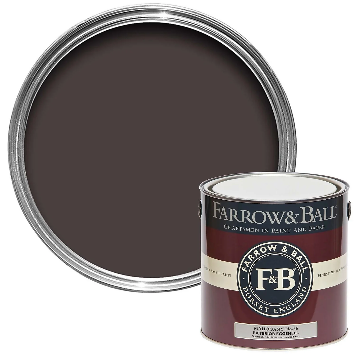 Farrow & Ball Exterior Eggshell Mahogany - 2.5L 3 Farrow & Ball Exterior Eggshell Mahogany - 2.5L