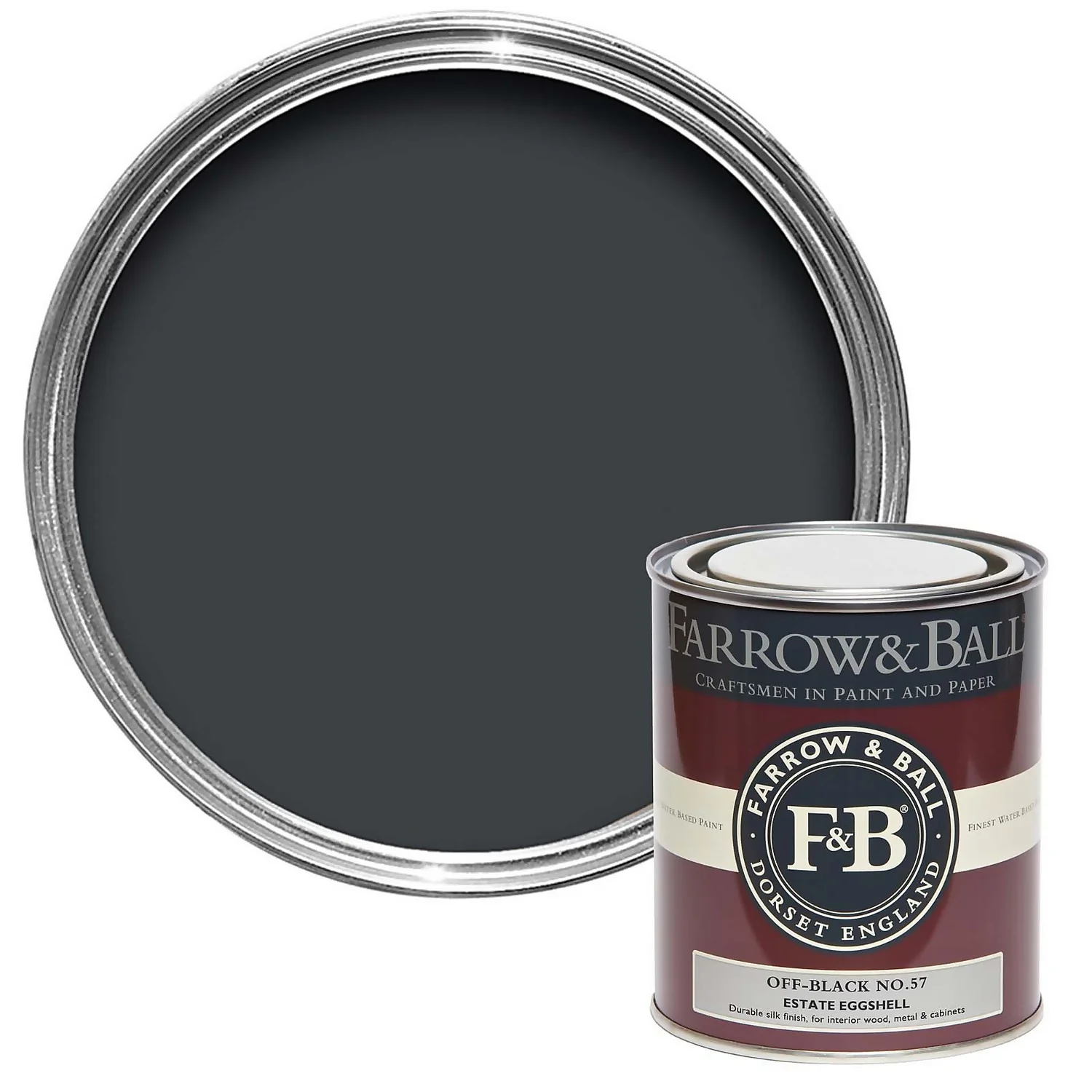 Farrow & Ball Estate Eggshell Off-Black - 750ml 3 Farrow & Ball Estate Eggshell Off-Black - 750ml