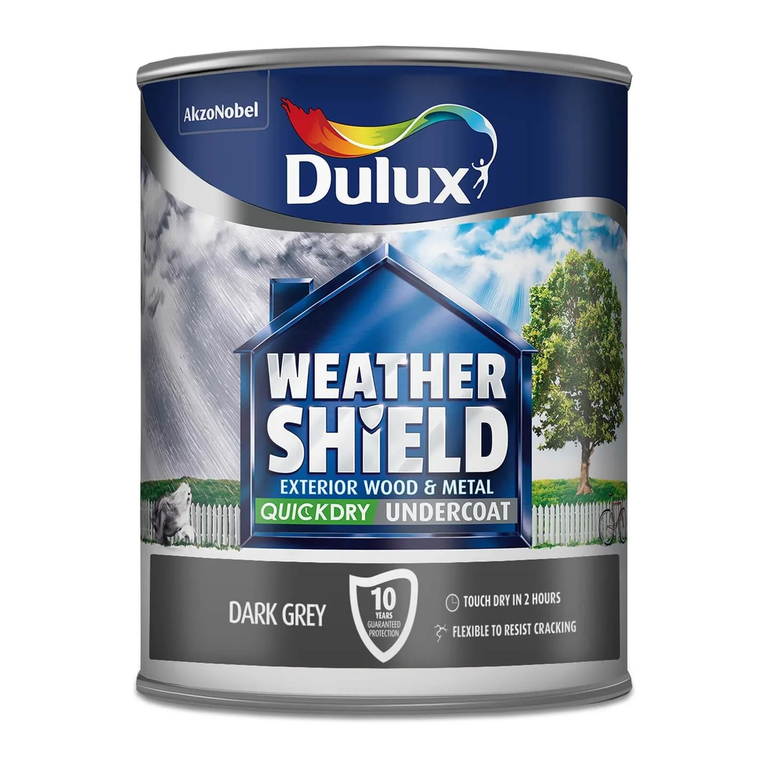 Dulux Weathershield Exterior Quick Dry Undercoat Dark Grey - 750ml 5 Dulux Weathershield Exterior Quick Dry Undercoat Dark Grey - 750ml - Image 3