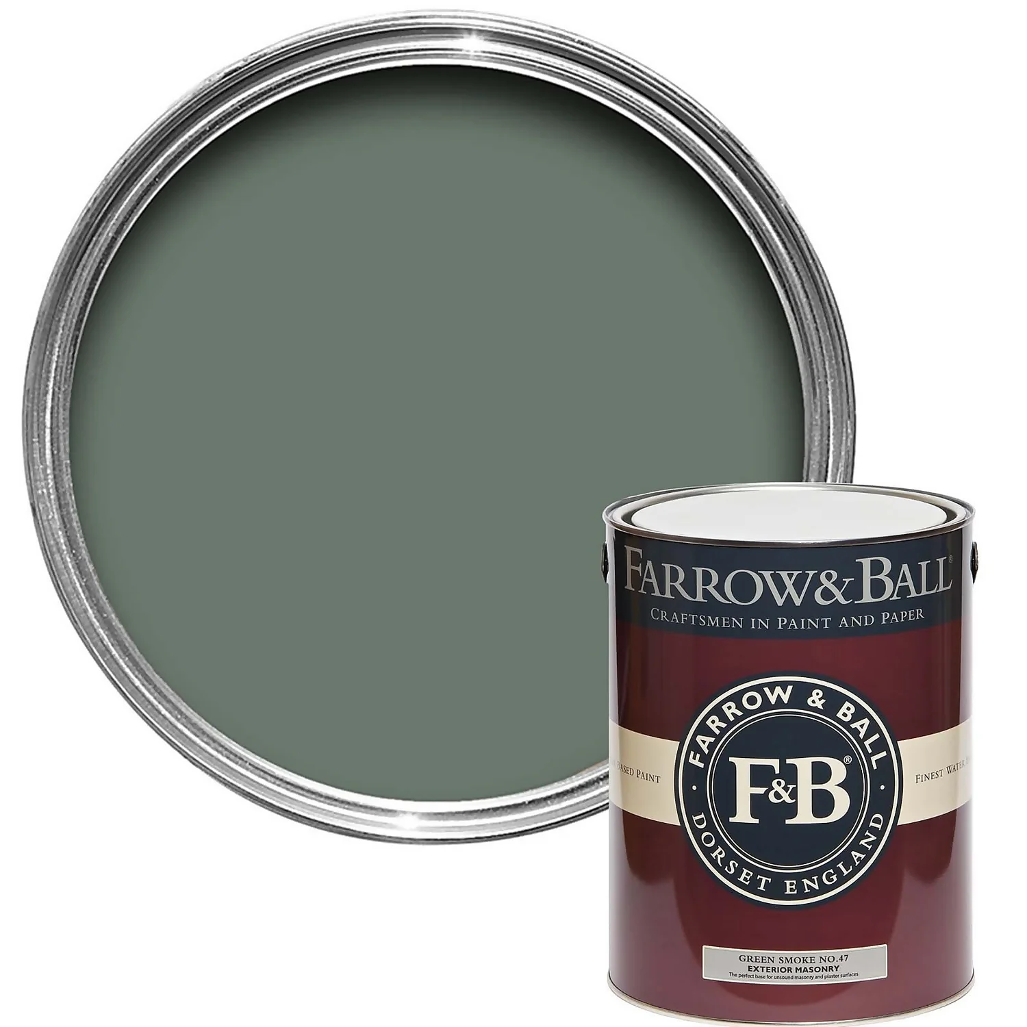 Farrow & Ball Exterior Masonry Green Smoke - 5L 3 Farrow & Ball Exterior Masonry Green Smoke - 5L