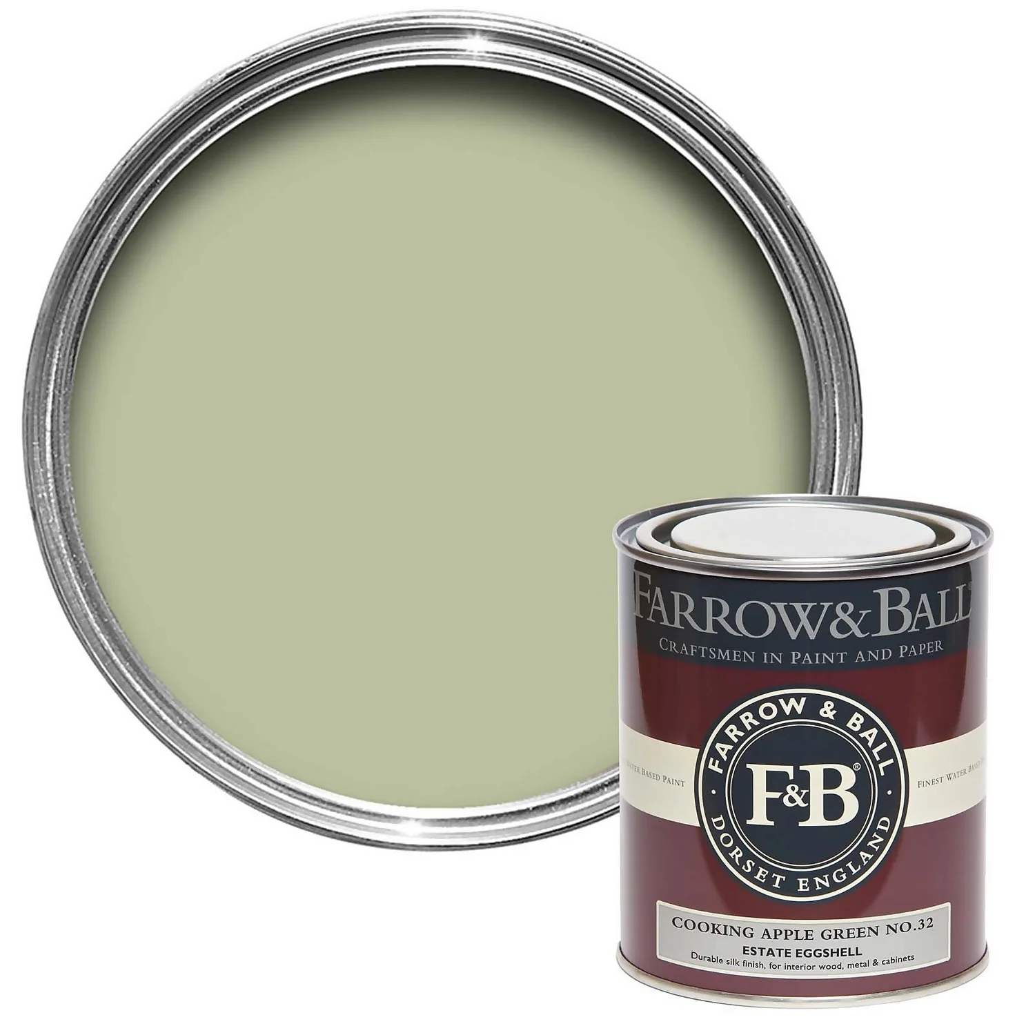Farrow & Ball Estate Eggshell Cooking Apple Green - 750ml 3 Farrow & Ball Estate Eggshell Cooking Apple Green - 750ml