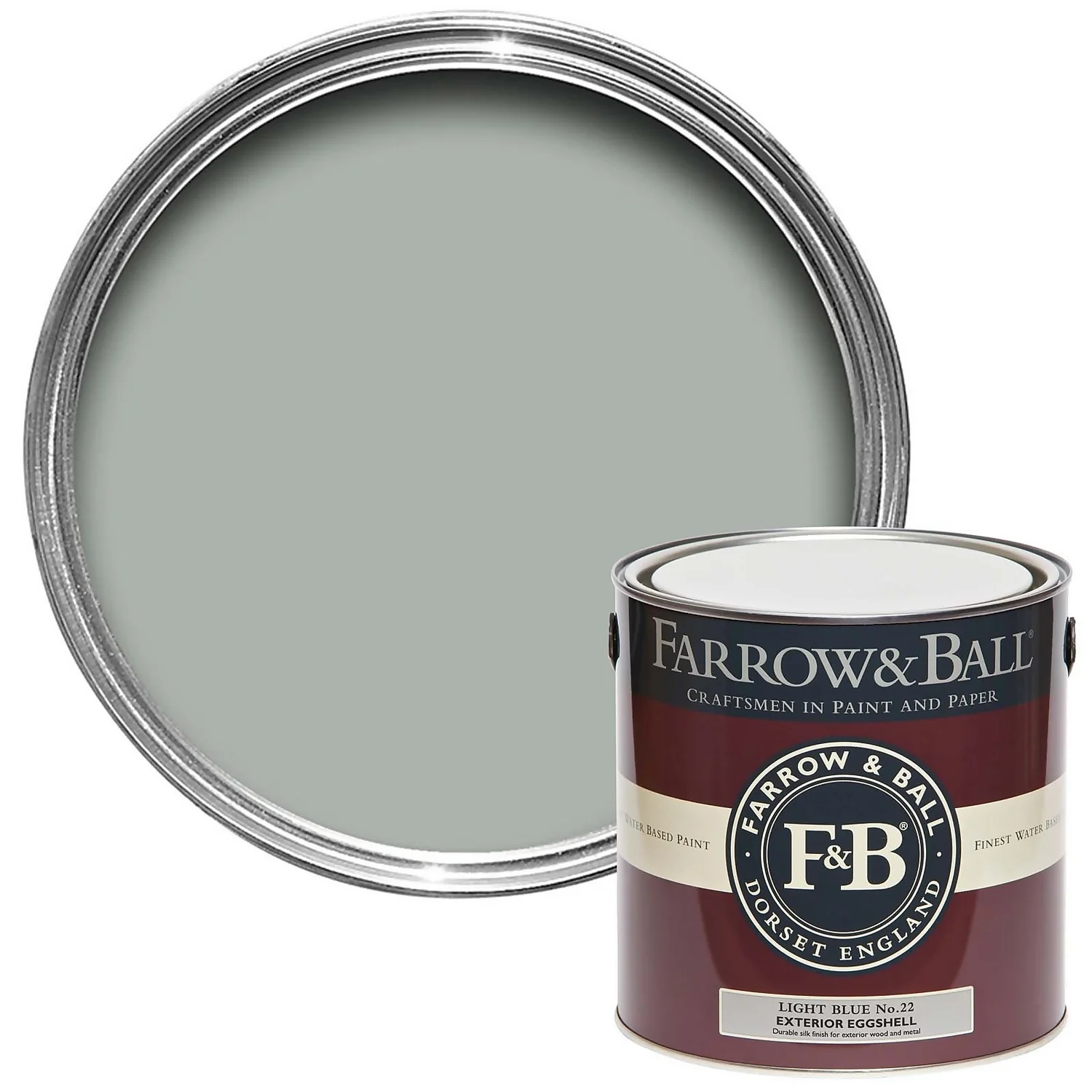 Farrow & Ball Exterior Eggshell Light Blue - 2.5L 3 Farrow & Ball Exterior Eggshell Light Blue - 2.5L