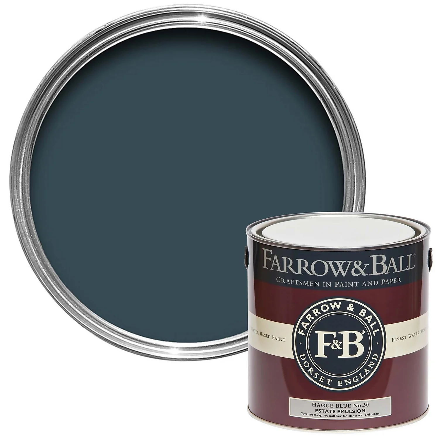 Farrow & Ball Estate Matt Emulsion Paint Hague Blue - 2.5L 3 Farrow & Ball Estate Matt Emulsion Paint Hague Blue - 2.5L