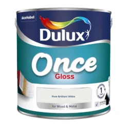 Dulux Once Gloss Paint Pure Brilliant White - 2.5L -Laura Paint Shop 12845031 1454832957684760