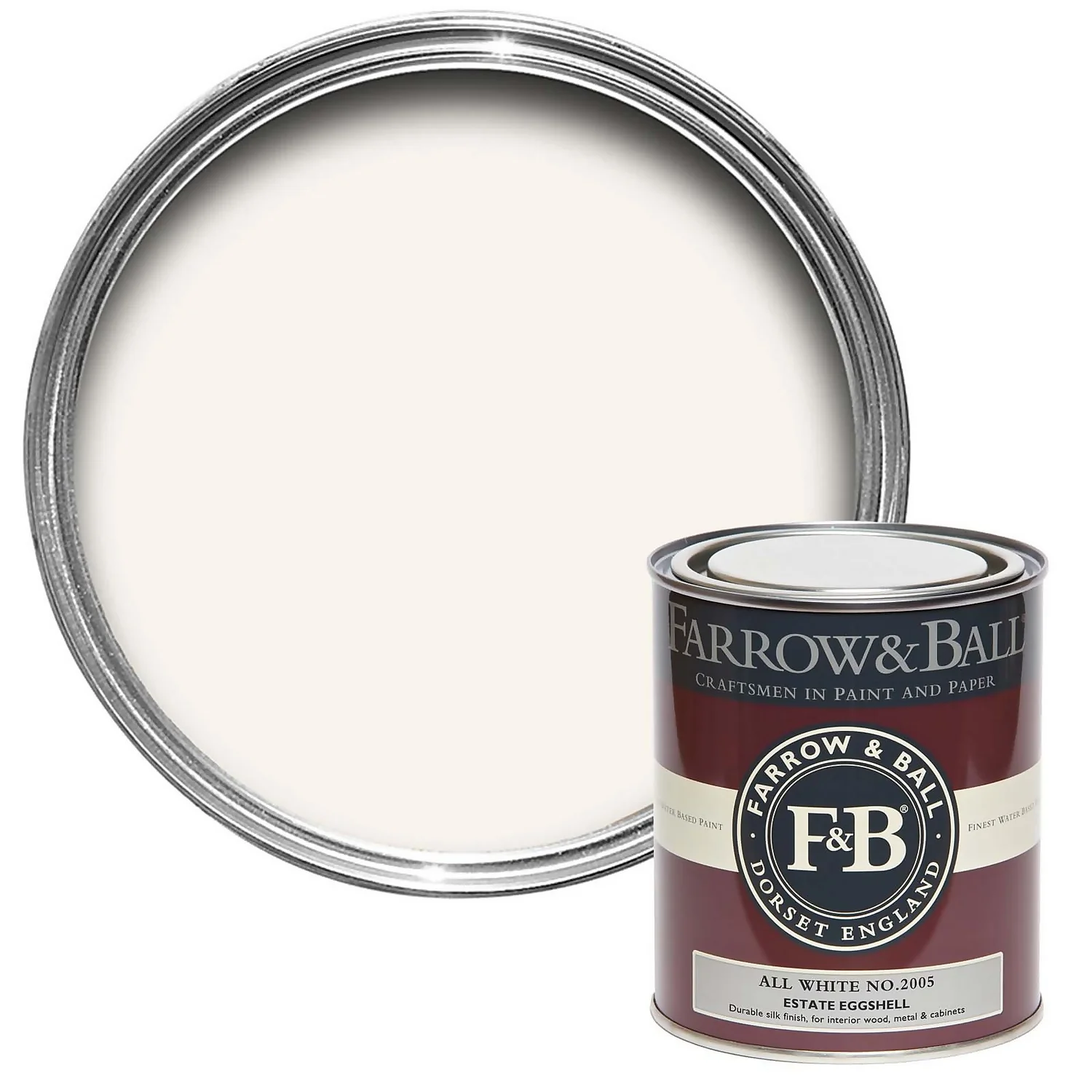 Farrow & Ball Estate Eggshell All White - 750ml 3 Farrow & Ball Estate Eggshell All White - 750ml