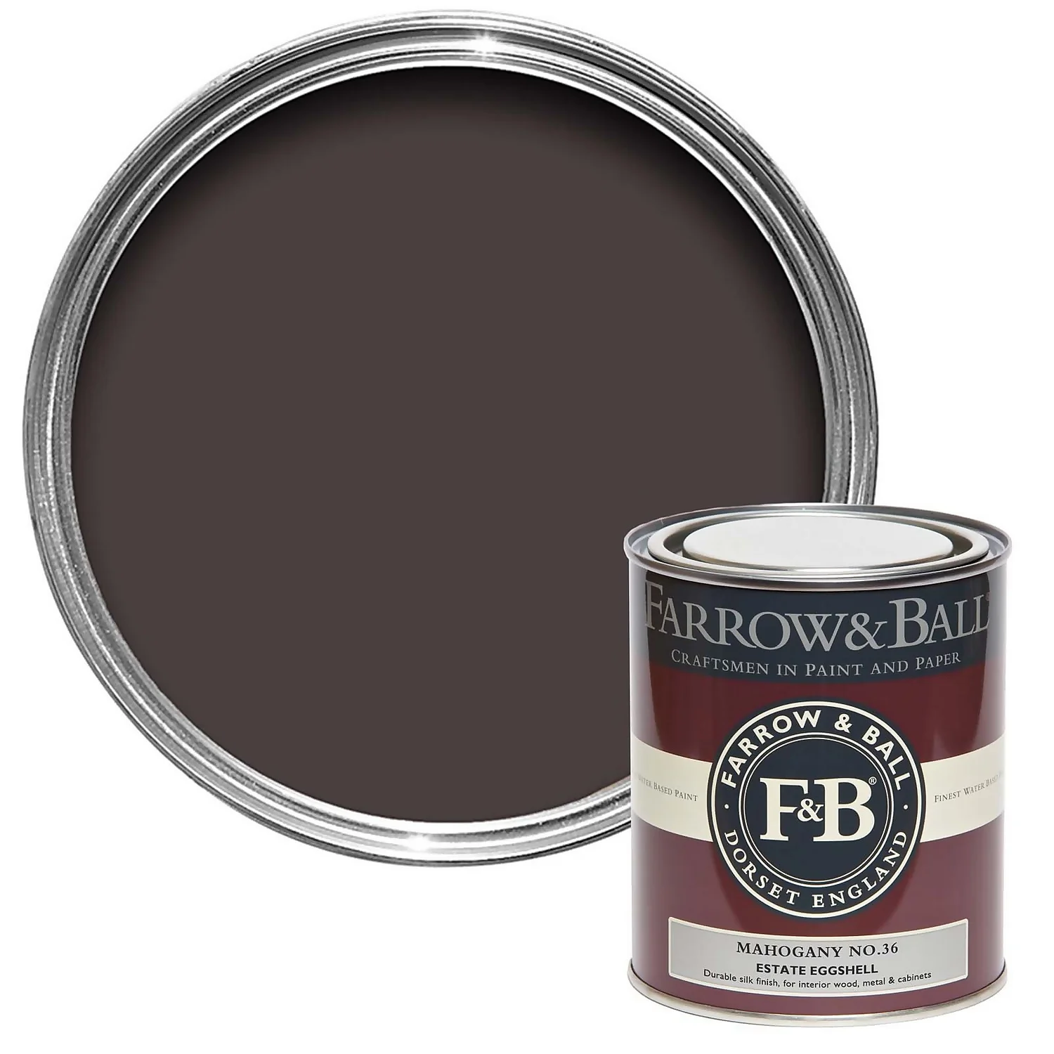 Farrow & Ball Estate Eggshell Mahogany - 750ml 3 Farrow & Ball Estate Eggshell Mahogany - 750ml