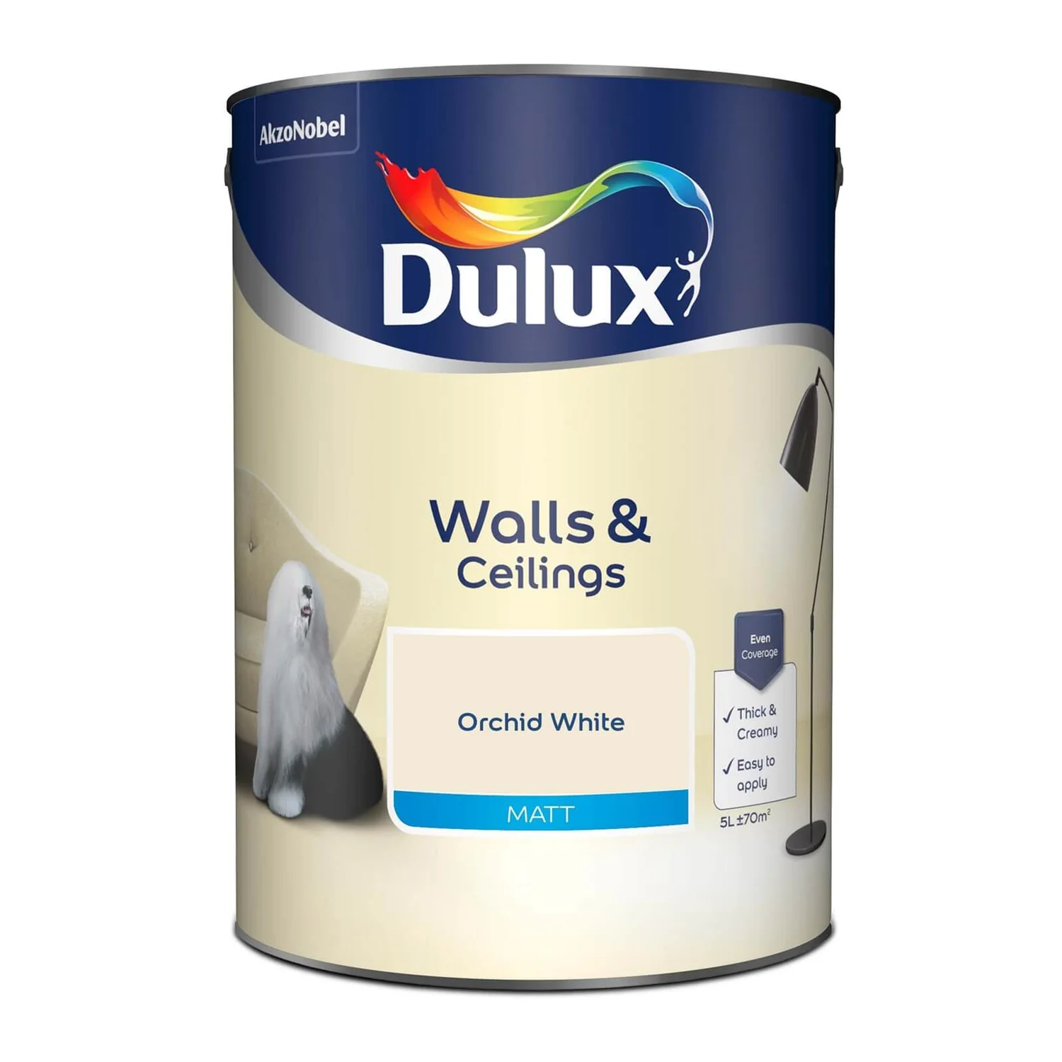 Dulux Matt Emulsion Paint Orchid White - 5L 6 Dulux Matt Emulsion Paint Orchid White - 5L - Image 4