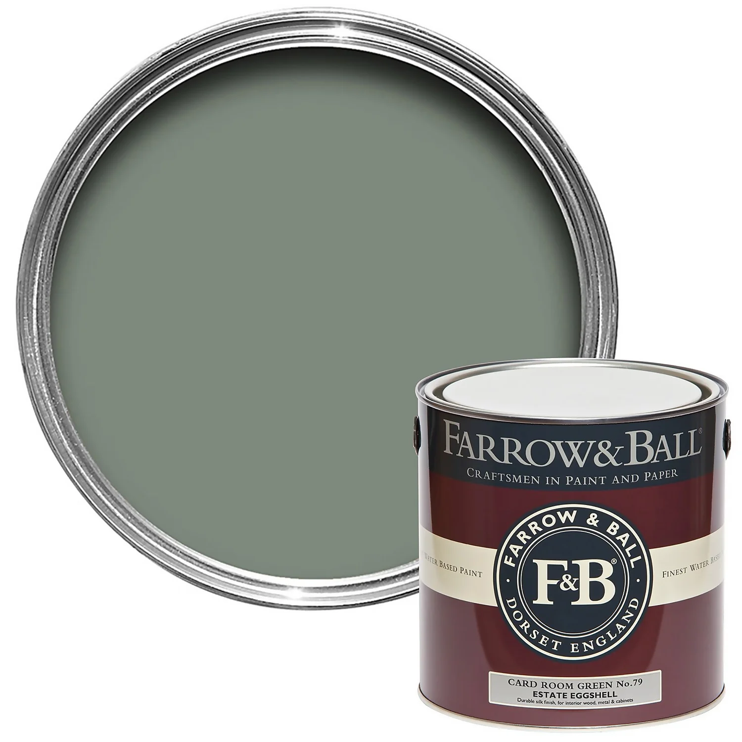 Farrow & Ball Estate Eggshell Paint Card Room Green - 2.5L 3 Farrow & Ball Estate Eggshell Paint Card Room Green - 2.5L