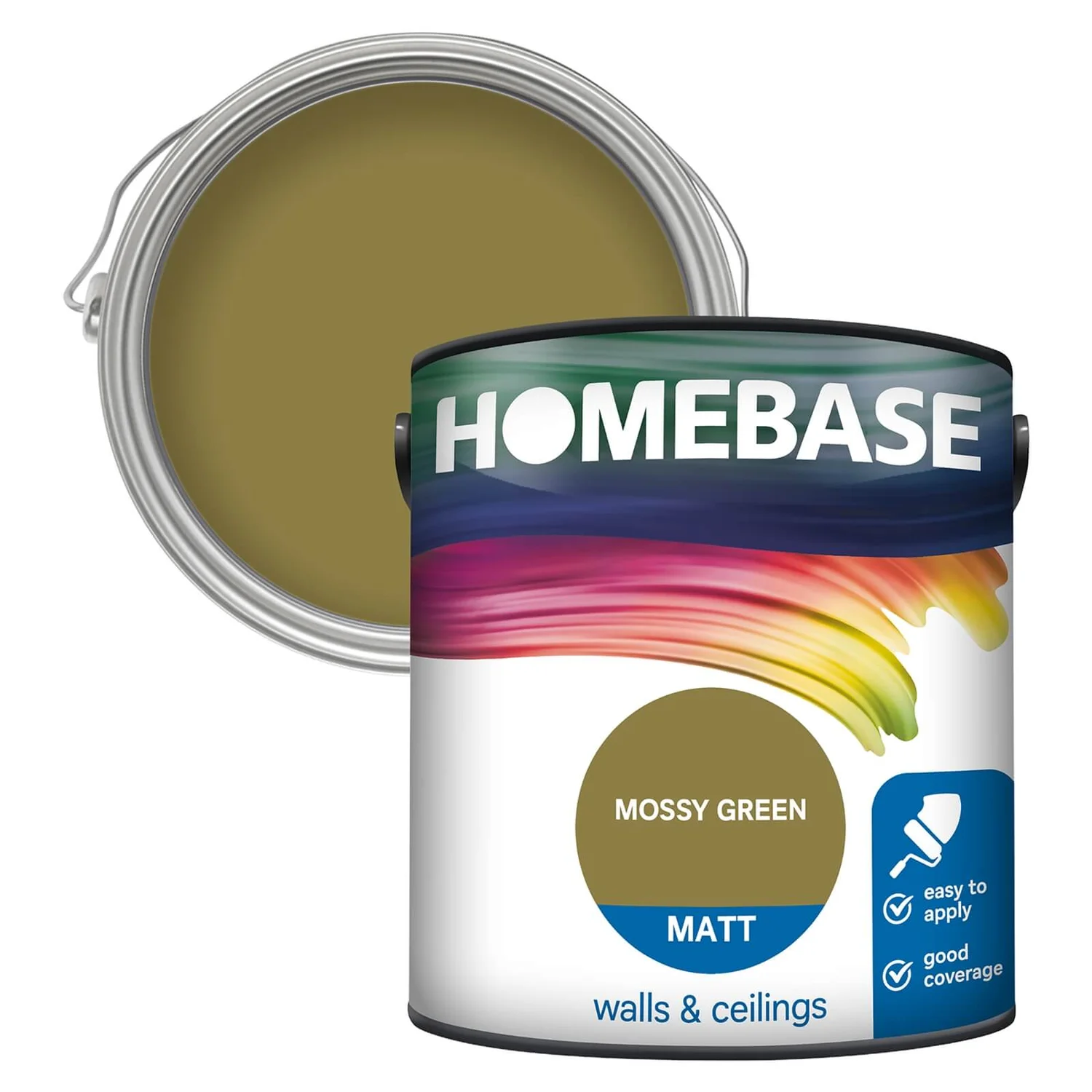 Homebase Matt Emulsion Paint Mossy Green - 2.5L 3 Homebase Matt Emulsion Paint Mossy Green - 2.5L