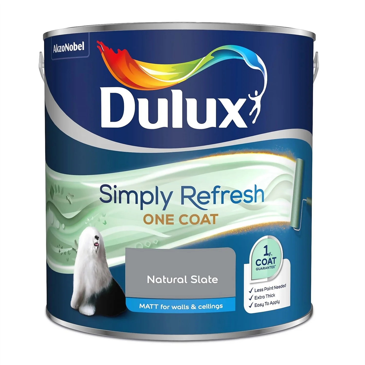 Dulux Simply Refresh One Coat Matt Emulsion Paint Natural Slate - 2.5L 6 Dulux Simply Refresh One Coat Matt Emulsion Paint Natural Slate - 2.5L - Image 4