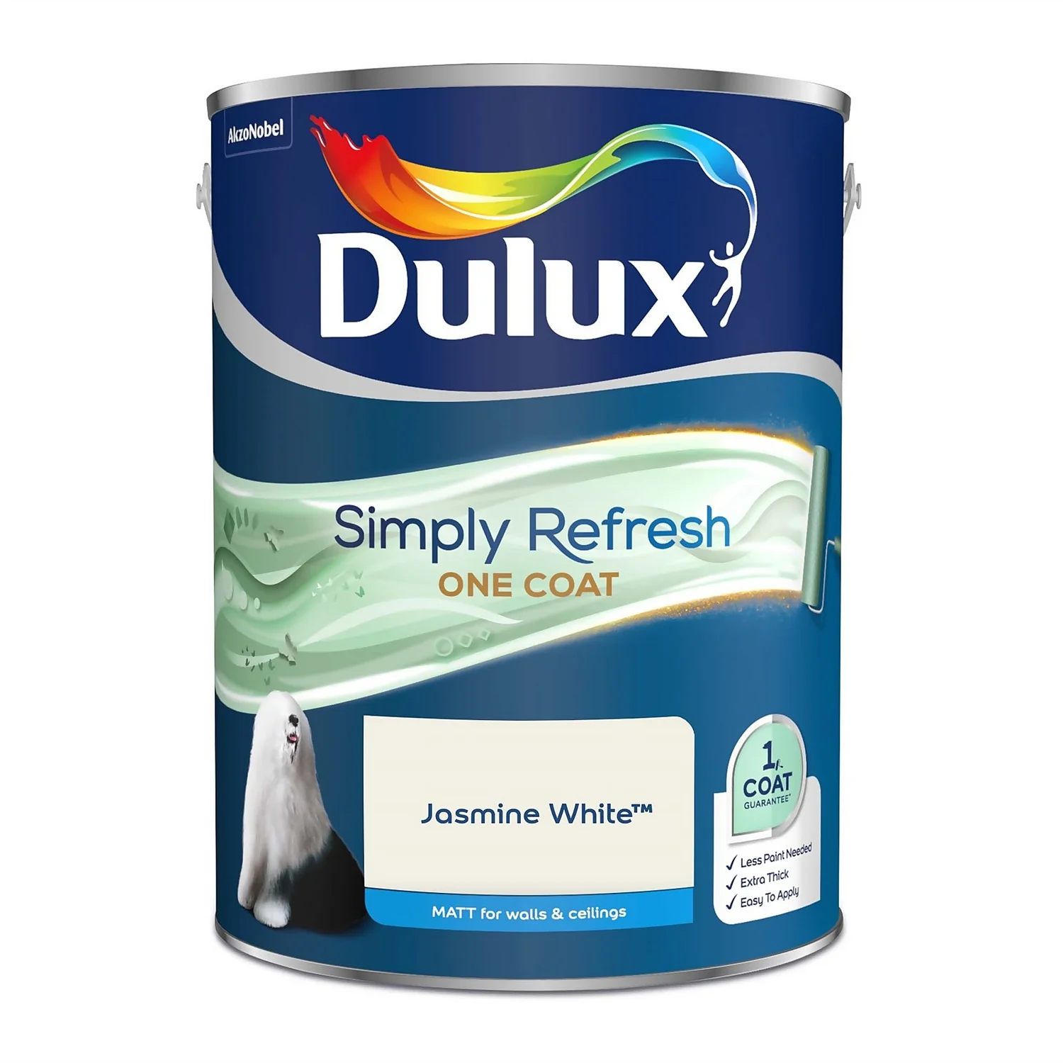 Dulux Simply Refresh One Coat Matt Emulsion Paint Jasmine White - 5L 6 Dulux Simply Refresh One Coat Matt Emulsion Paint Jasmine White - 5L - Image 4