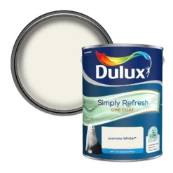 Dulux Simply Refresh One Coat Matt Emulsion Paint Jasmine White - 5L