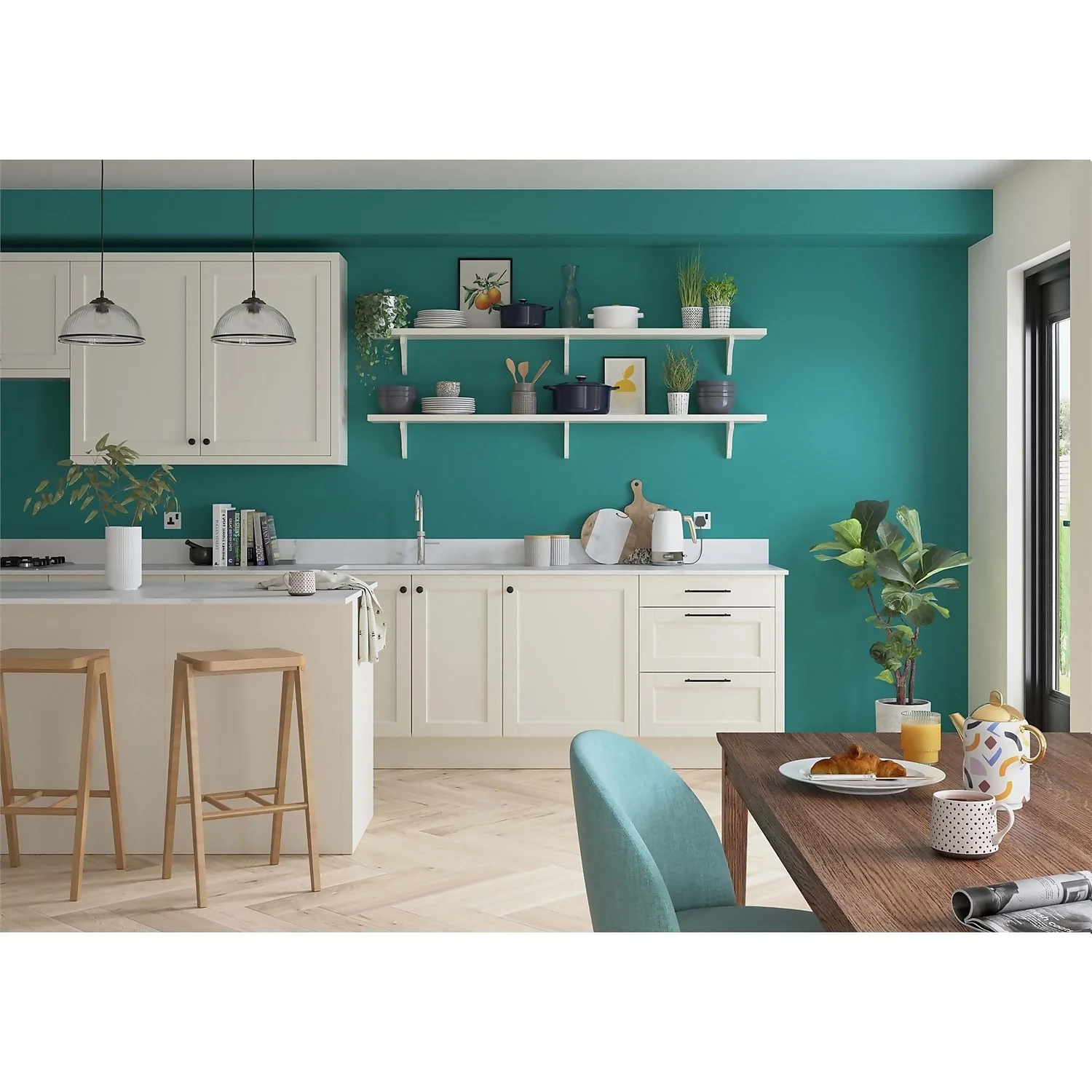 Dulux Simply Refresh Feature Wall One Coat Matt Emulsion Paint Proud Peacock - 1.25L 9 Dulux Simply Refresh Feature Wall One Coat Matt Emulsion Paint Proud Peacock - 1.25L - Image 7