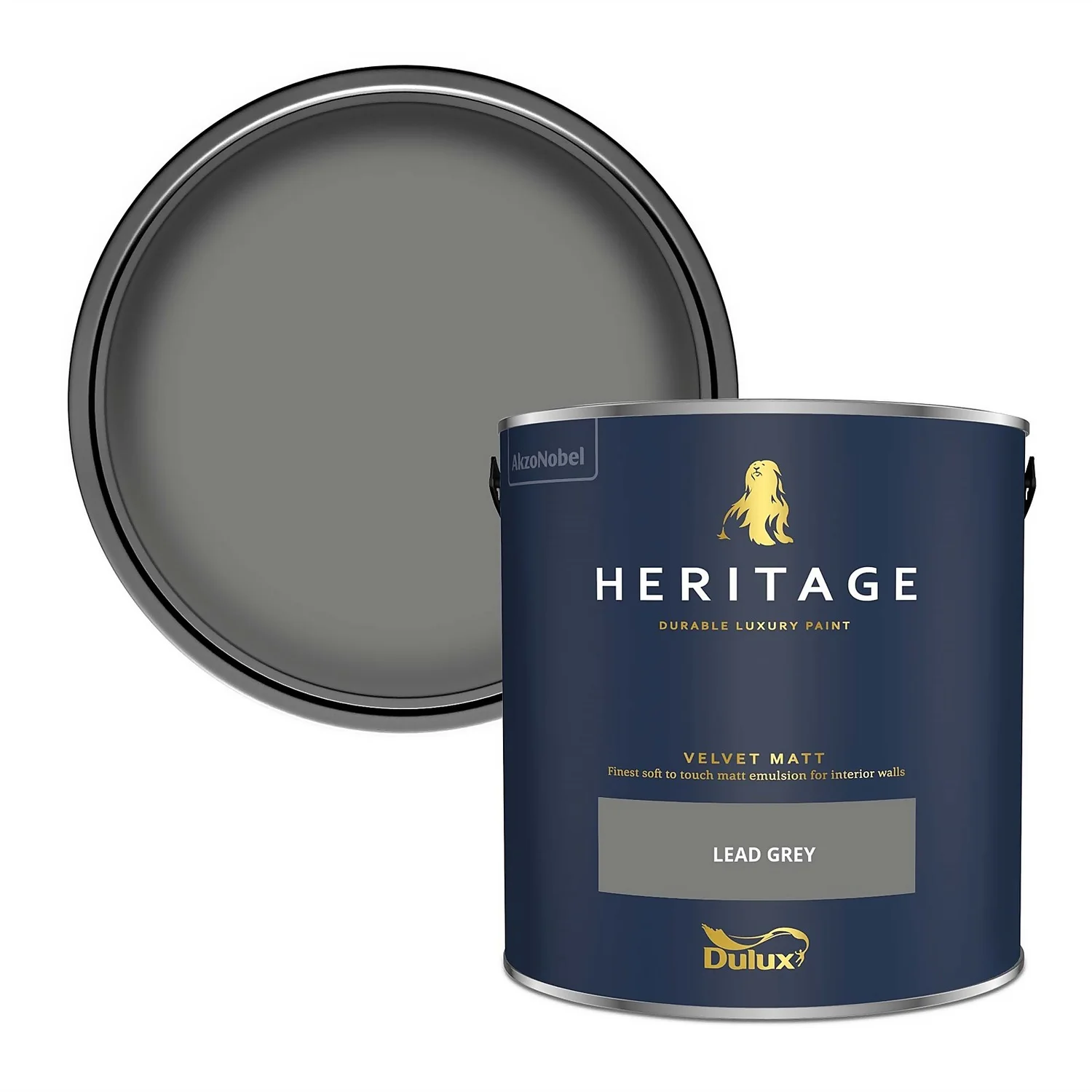 Dulux Heritage Matt Emulsion Paint Lead Grey - 2.5L 3 Dulux Heritage Matt Emulsion Paint Lead Grey - 2.5L