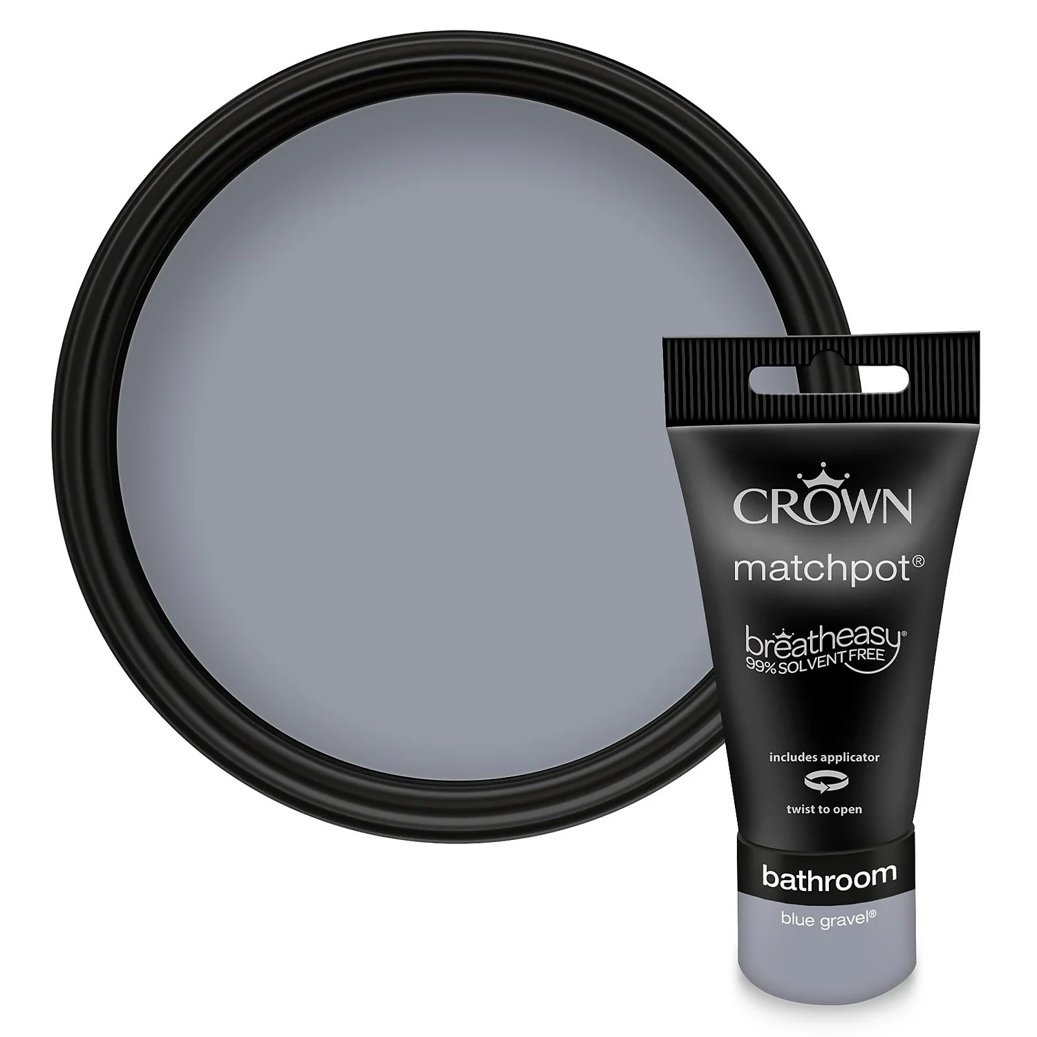 Crown Easyclean Bathroom Paint Blue Gravel - 0.04L 3 Crown Easyclean Bathroom Paint Blue Gravel - 0.04L