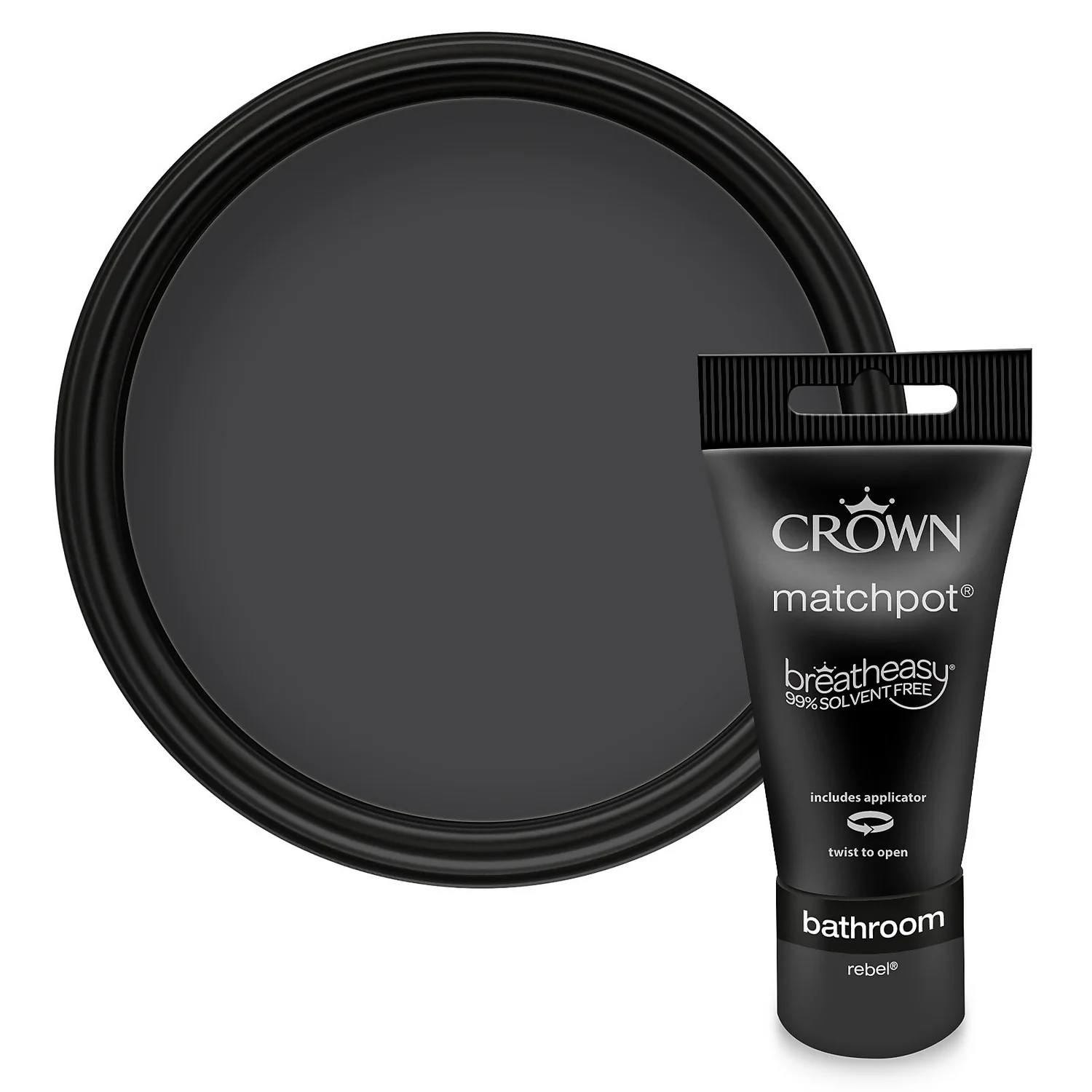 Crown Easyclean Bathroom Paint Rebel - 40ml 3 Crown Easyclean Bathroom Paint Rebel - 40ml