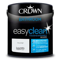 Crown Easyclean® Mouldguard+ Bathroom Mid Sheen Washable Multi Surface Paint Clay White® - 2.5L 15 Crown Easyclean® Mouldguard+ Bathroom Mid Sheen Washable Multi Surface Paint Clay White® - 2.5L -Laura Paint Shop 12886759 1574853415808143