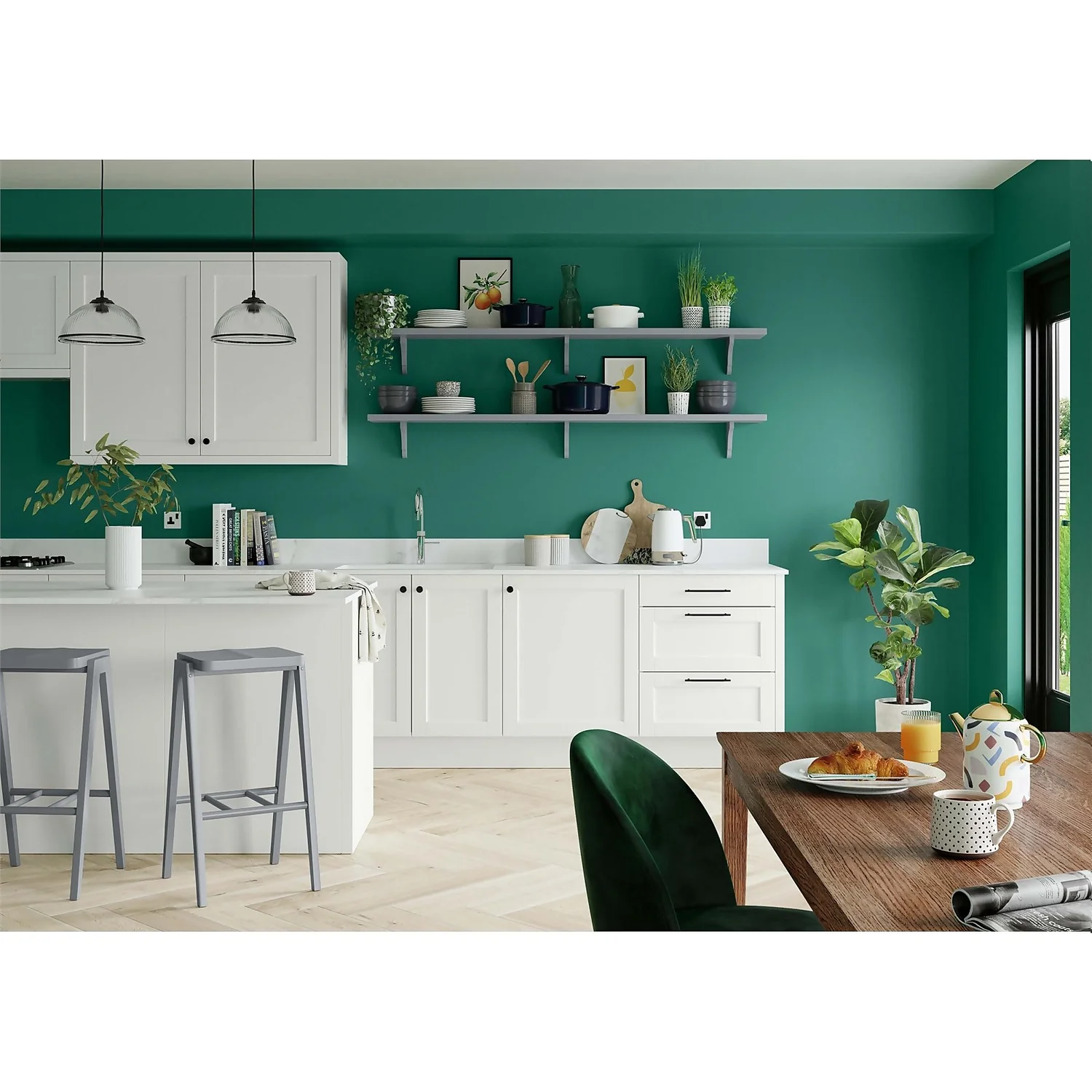 Dulux Simply Refresh Feature Wall One Coat Matt Emulsion Paint Emerald Glade - Tester 30ml 7 Dulux Simply Refresh Feature Wall One Coat Matt Emulsion Paint Emerald Glade - Tester 30ml - Image 5