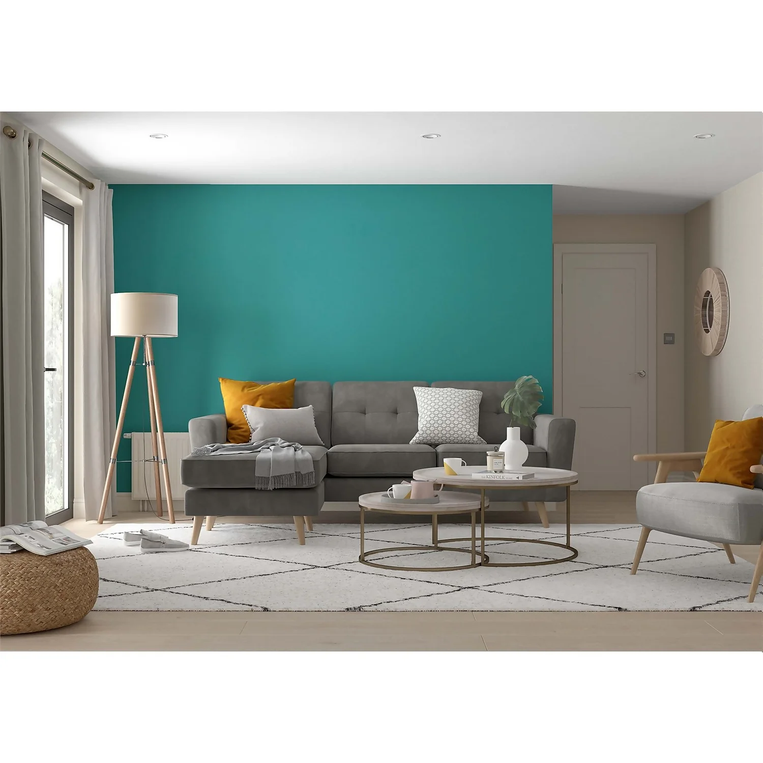 Dulux Simply Refresh Feature Wall One Coat Matt Emulsion Paint Proud Peacock - Tester 30ml 4 Dulux Simply Refresh Feature Wall One Coat Matt Emulsion Paint Proud Peacock - Tester 30ml - Image 2