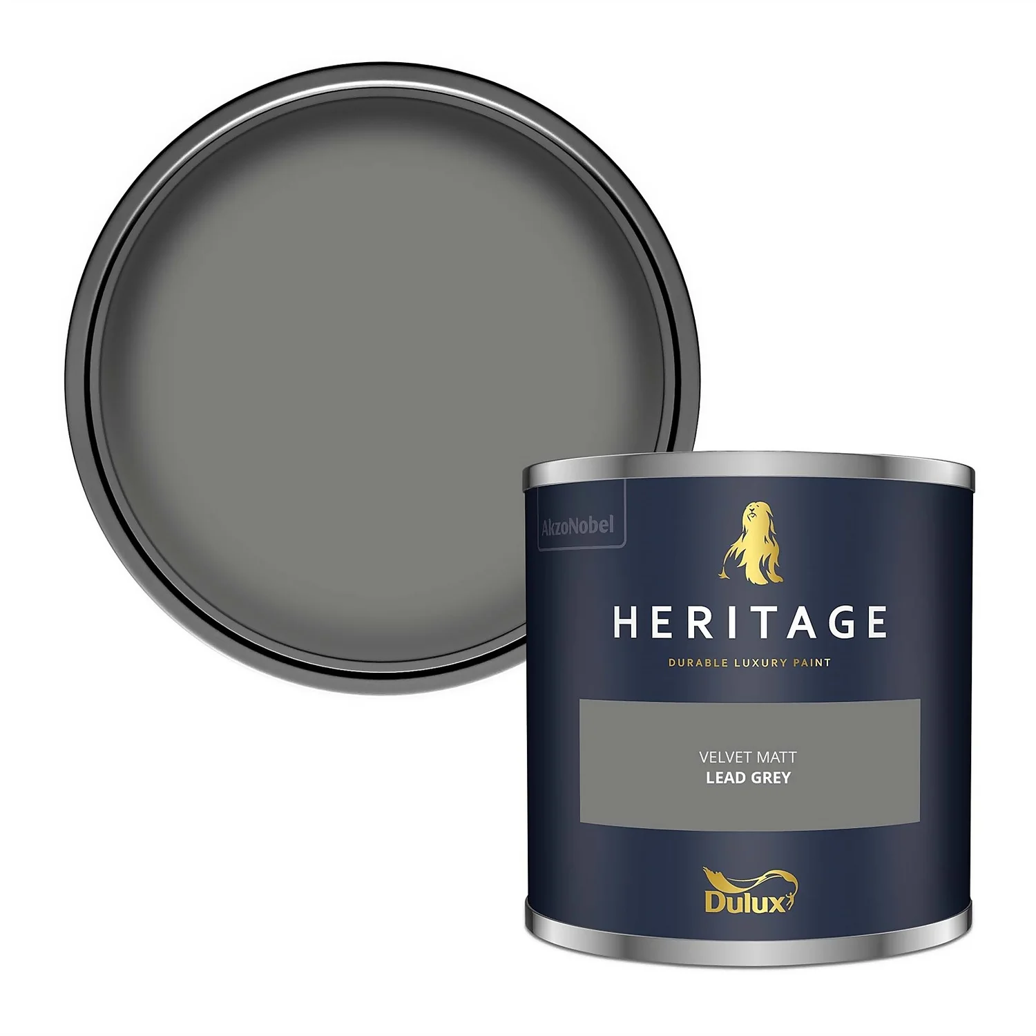 Dulux Heritage Matt Emulsion Paint Lead Grey - Tester 125ml 3 Dulux Heritage Matt Emulsion Paint Lead Grey - Tester 125ml