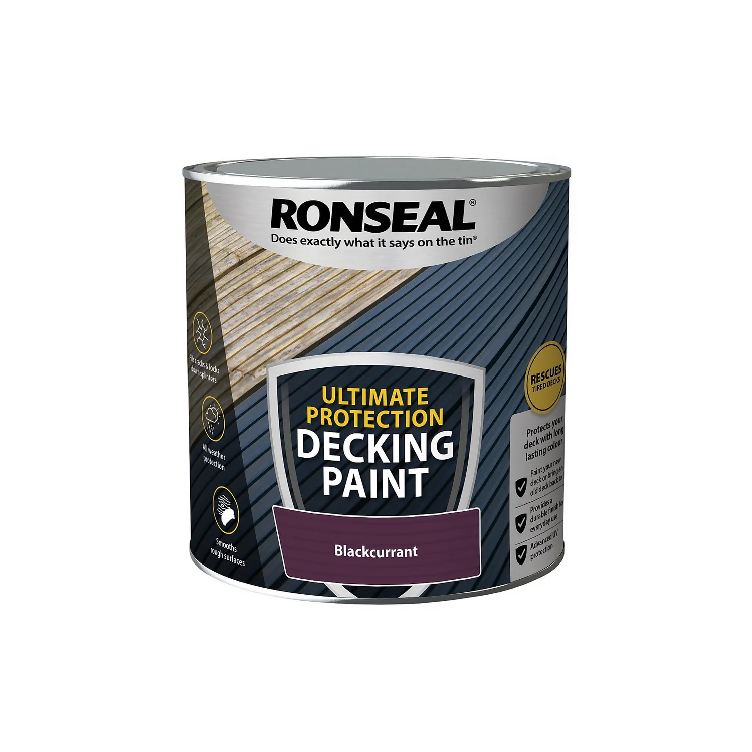 Ronseal Ultimate Protection Decking Paint Blackcurrant - 2.5L 6 Ronseal Ultimate Protection Decking Paint Blackcurrant - 2.5L - Image 4