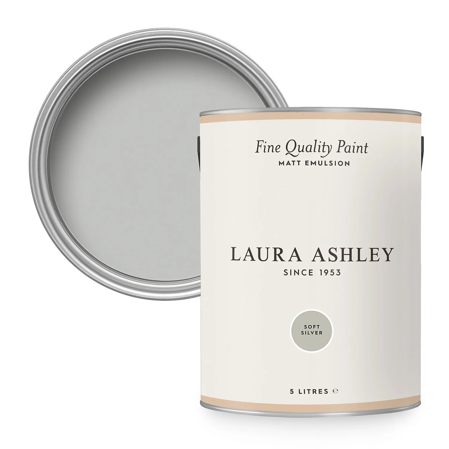 Laura Ashley Matt Emulsion Paint Soft Silver - 5L 3 Laura Ashley Matt Emulsion Paint Soft Silver - 5L