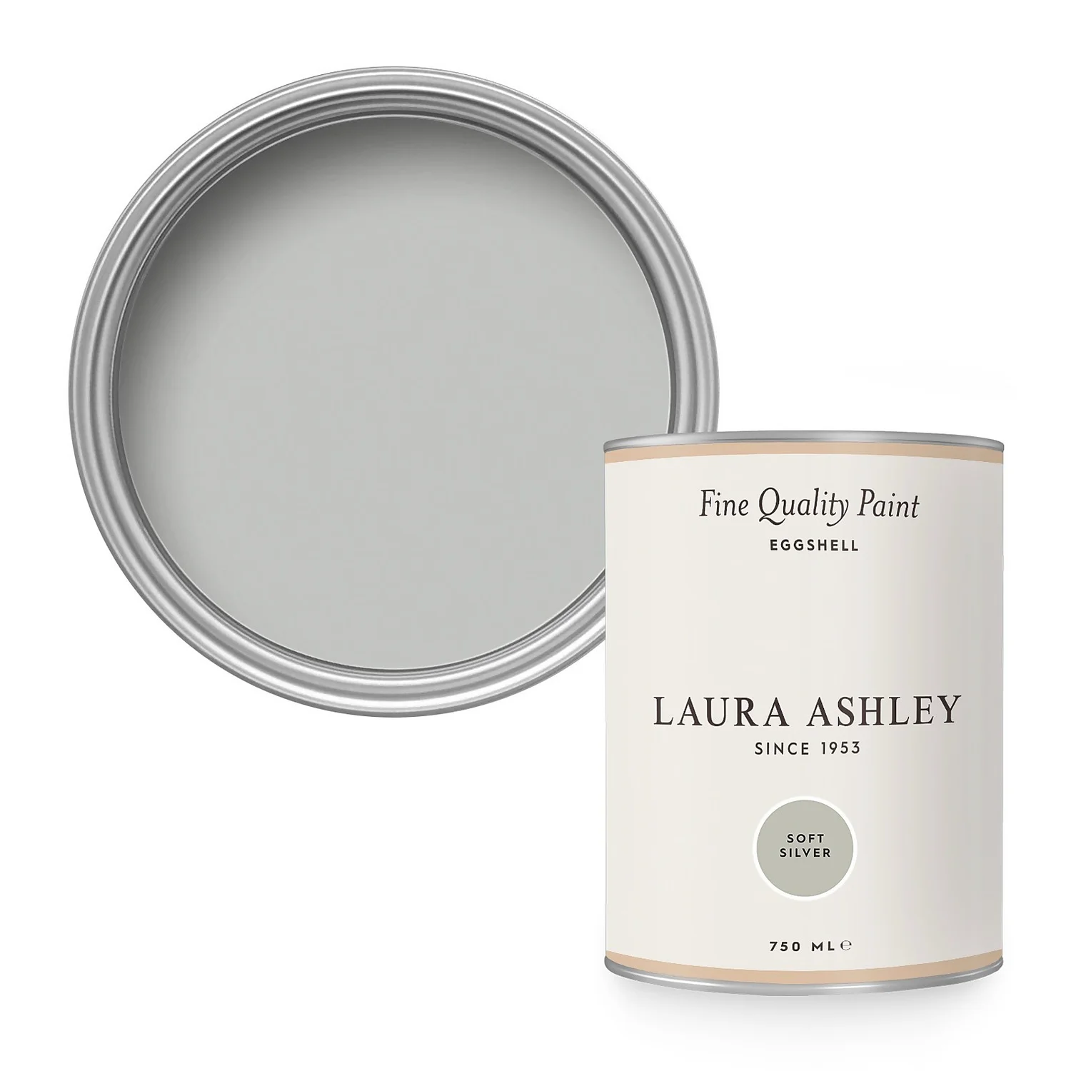 Laura Ashley Eggshell Paint Soft Silver - 750ml 3 Laura Ashley Eggshell Paint Soft Silver - 750ml