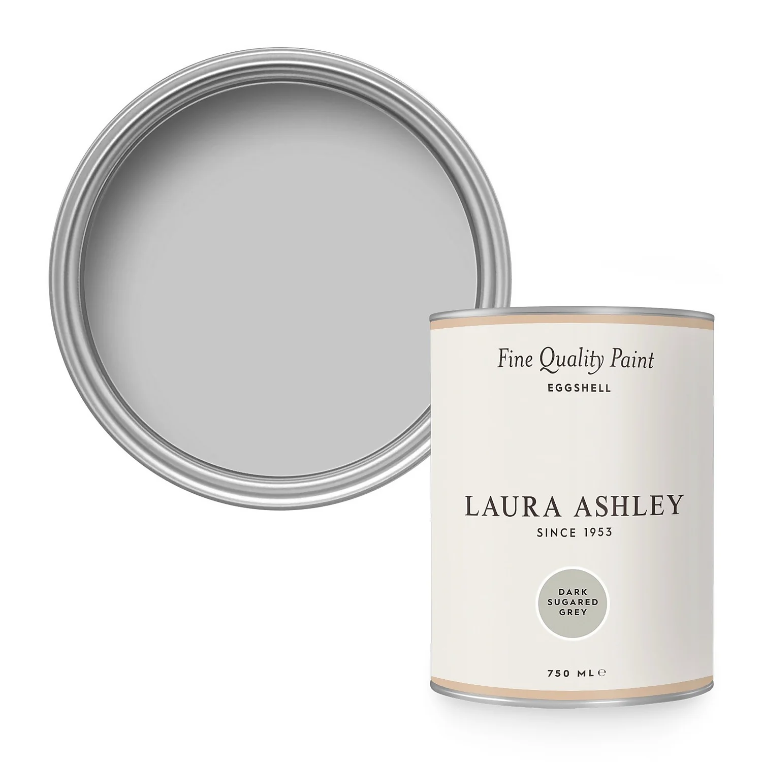 Laura Ashley Eggshell Paint Dark Sugared Grey - 750ml 3 Laura Ashley Eggshell Paint Dark Sugared Grey - 750ml