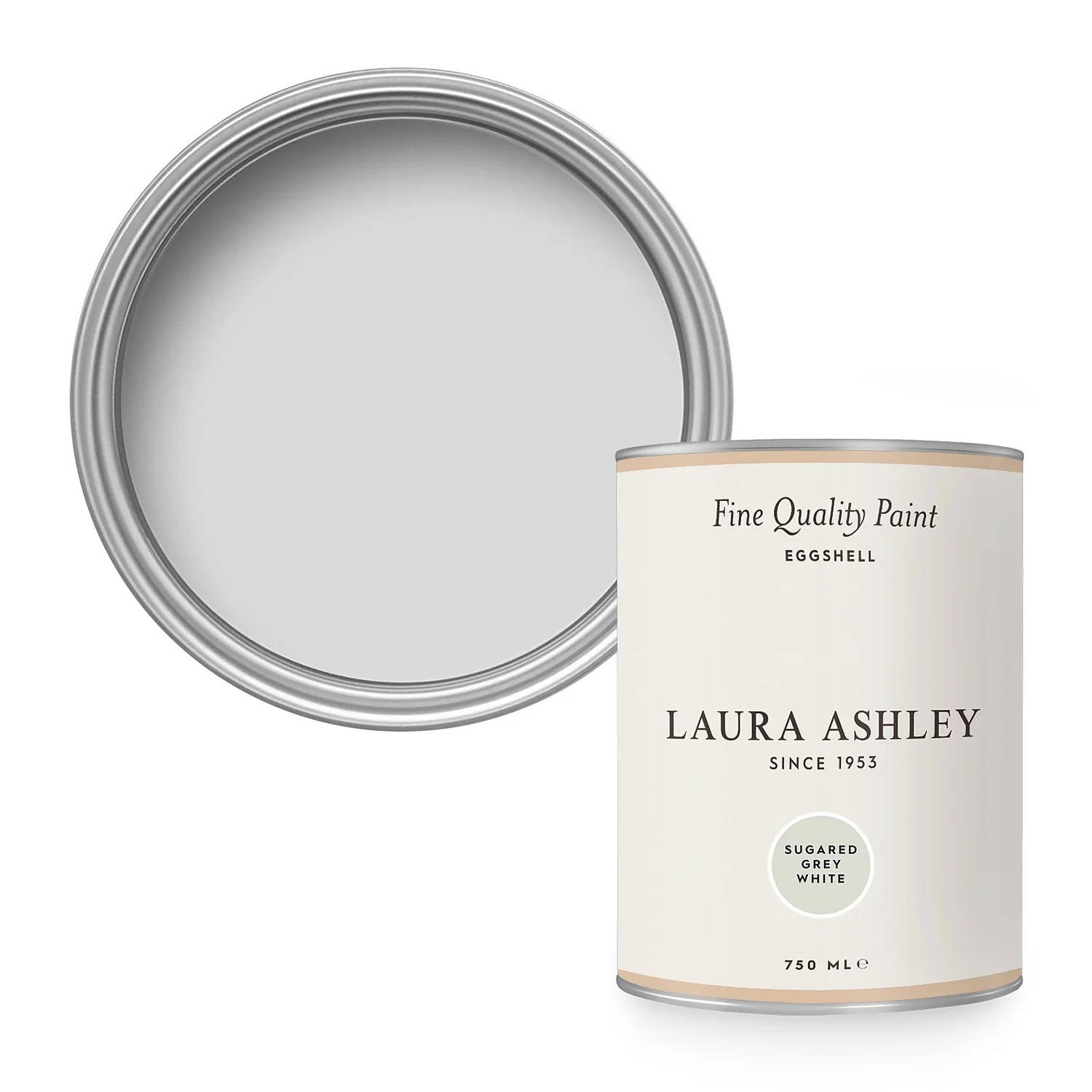 Laura Ashley Eggshell Paint Sugared Grey White - 750ml 3 Laura Ashley Eggshell Paint Sugared Grey White - 750ml