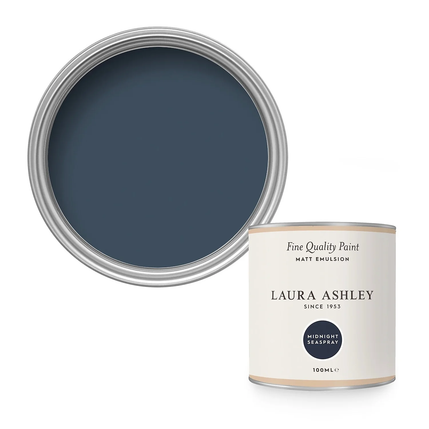 Laura Ashley Matt Emulsion Paint Midnight Seaspray - Tester 100ml 3 Laura Ashley Matt Emulsion Paint Midnight Seaspray - Tester 100ml