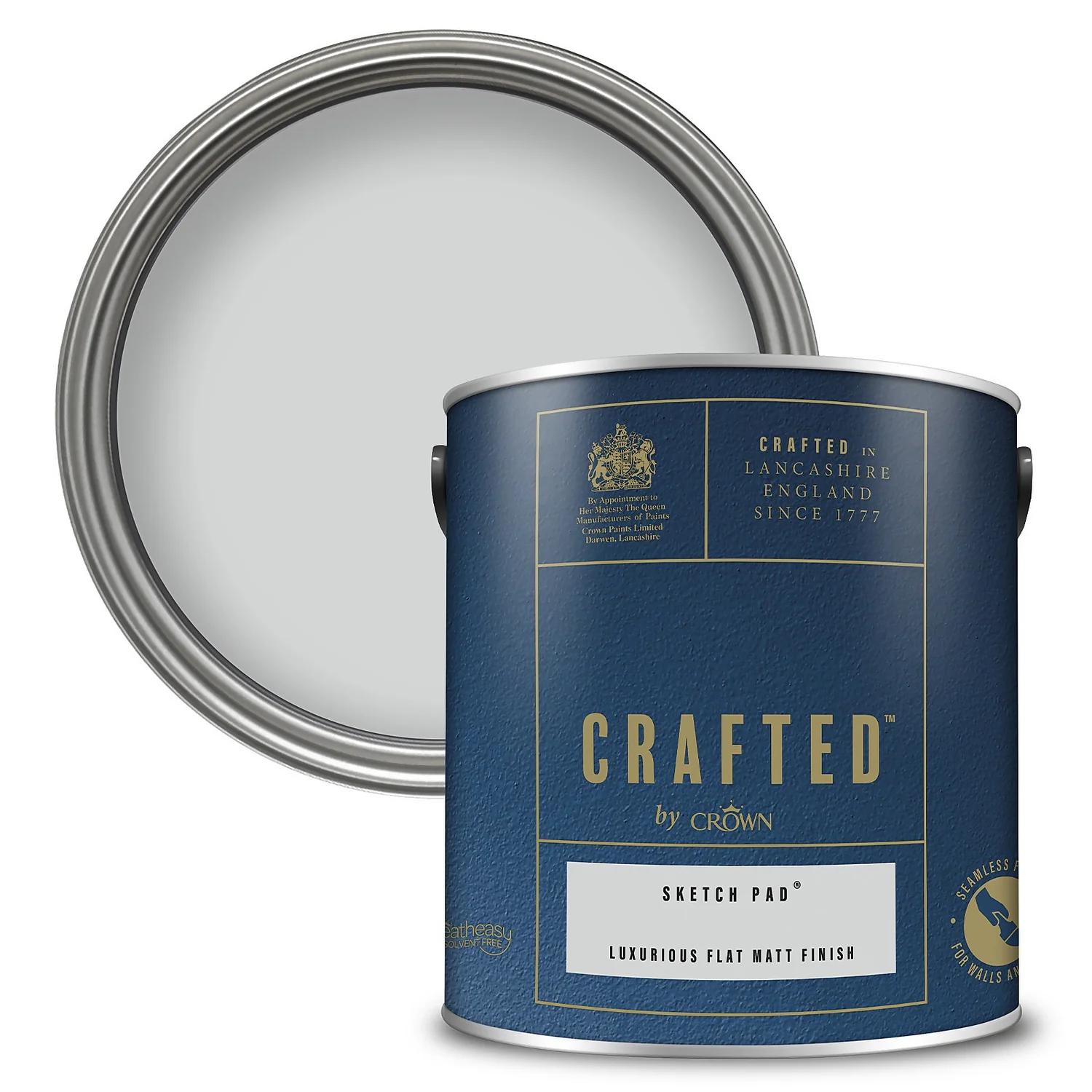 CRAFTED™ By Crown Flat Matt Interior Wall, Ceiling And Wood Paint Sketch Pad® - 2.5L 3 CRAFTED™ By Crown Flat Matt Interior Wall, Ceiling And Wood Paint Sketch Pad® - 2.5L