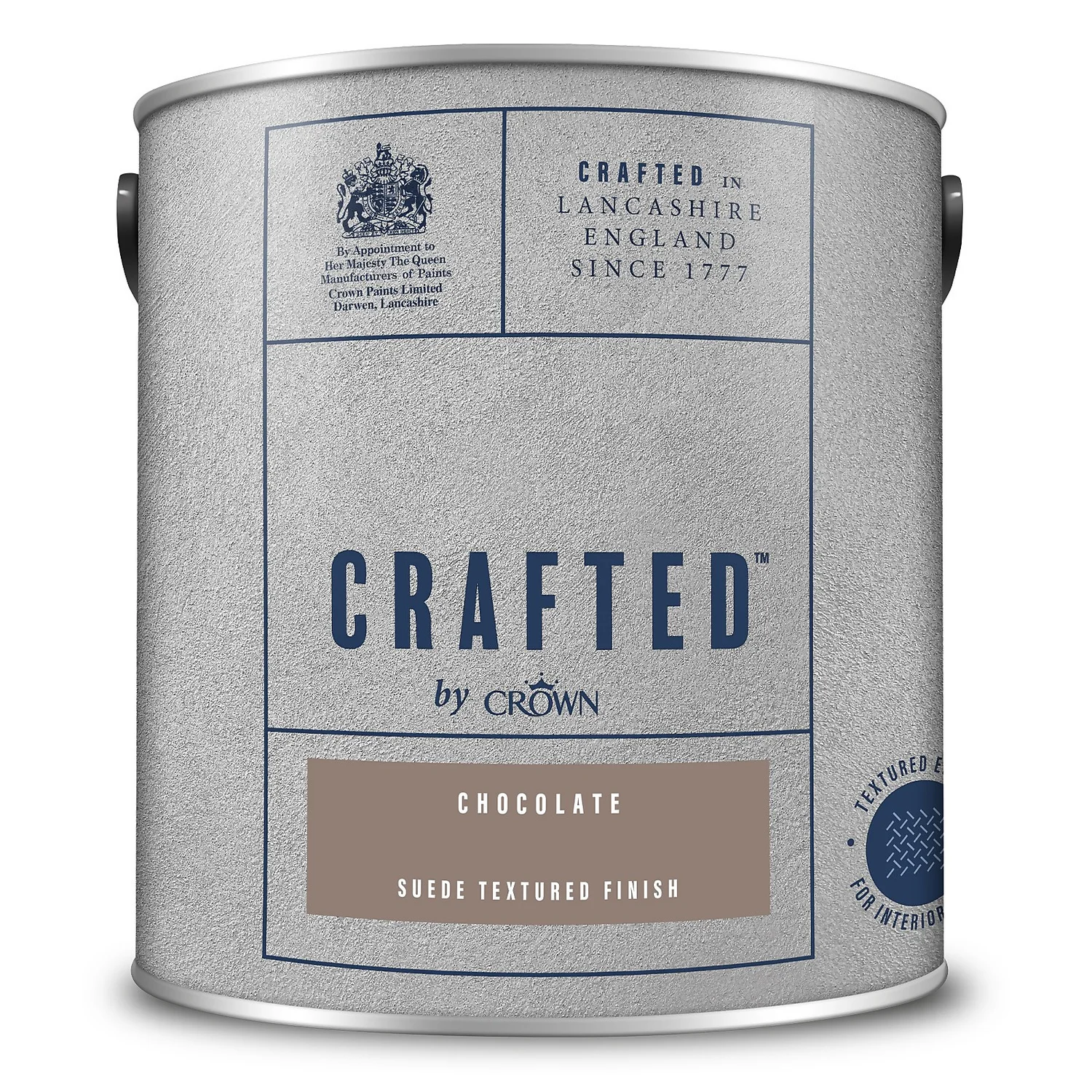 CRAFTED™ By Crown Suede Textured Matt Emulsion Interior Wall Paint Chocolate - 2.5L 5 CRAFTED™ By Crown Suede Textured Matt Emulsion Interior Wall Paint Chocolate - 2.5L - Image 3