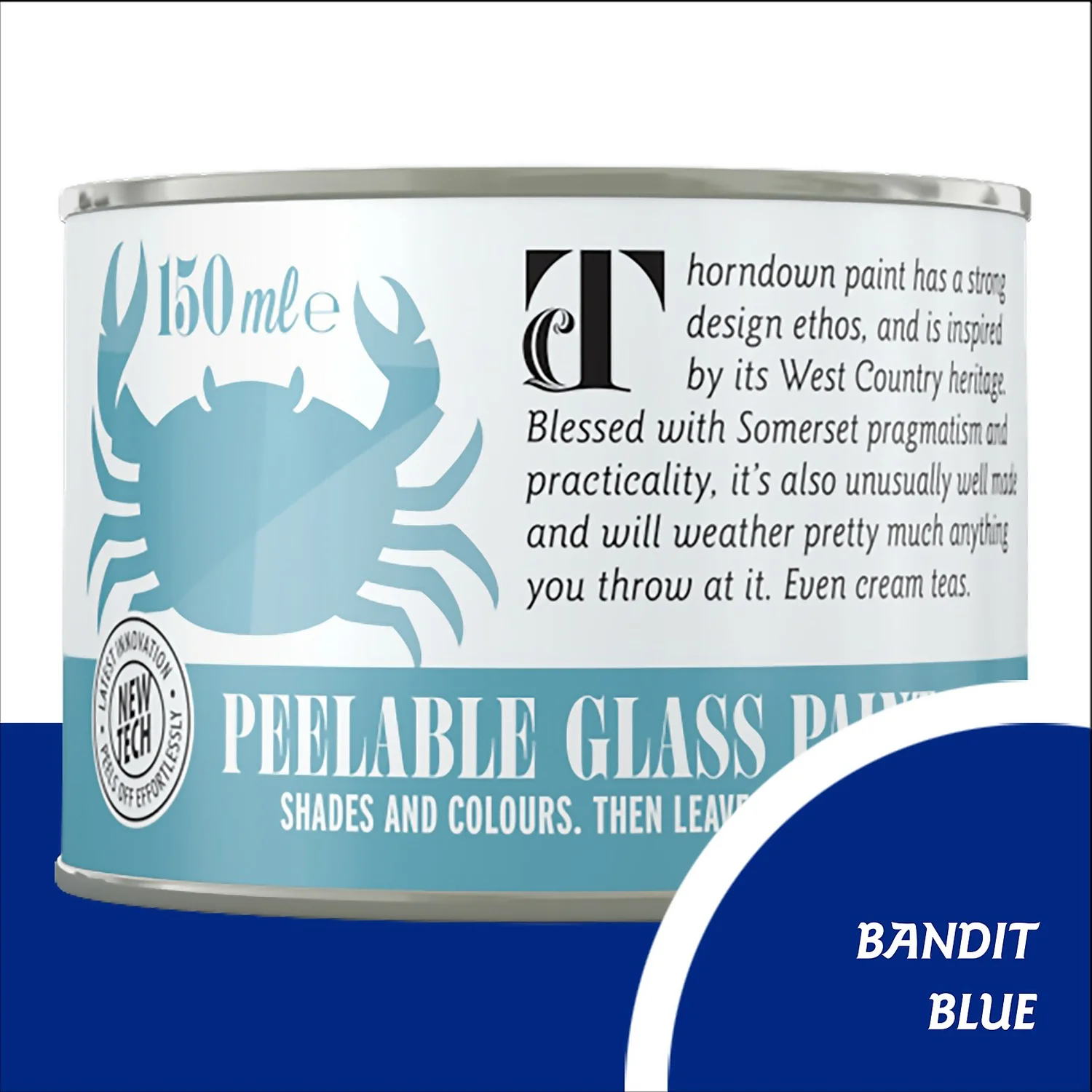 Thorndown Bandit Blue Peelable Glass Paint 150ml 3 Thorndown Bandit Blue Peelable Glass Paint 150ml