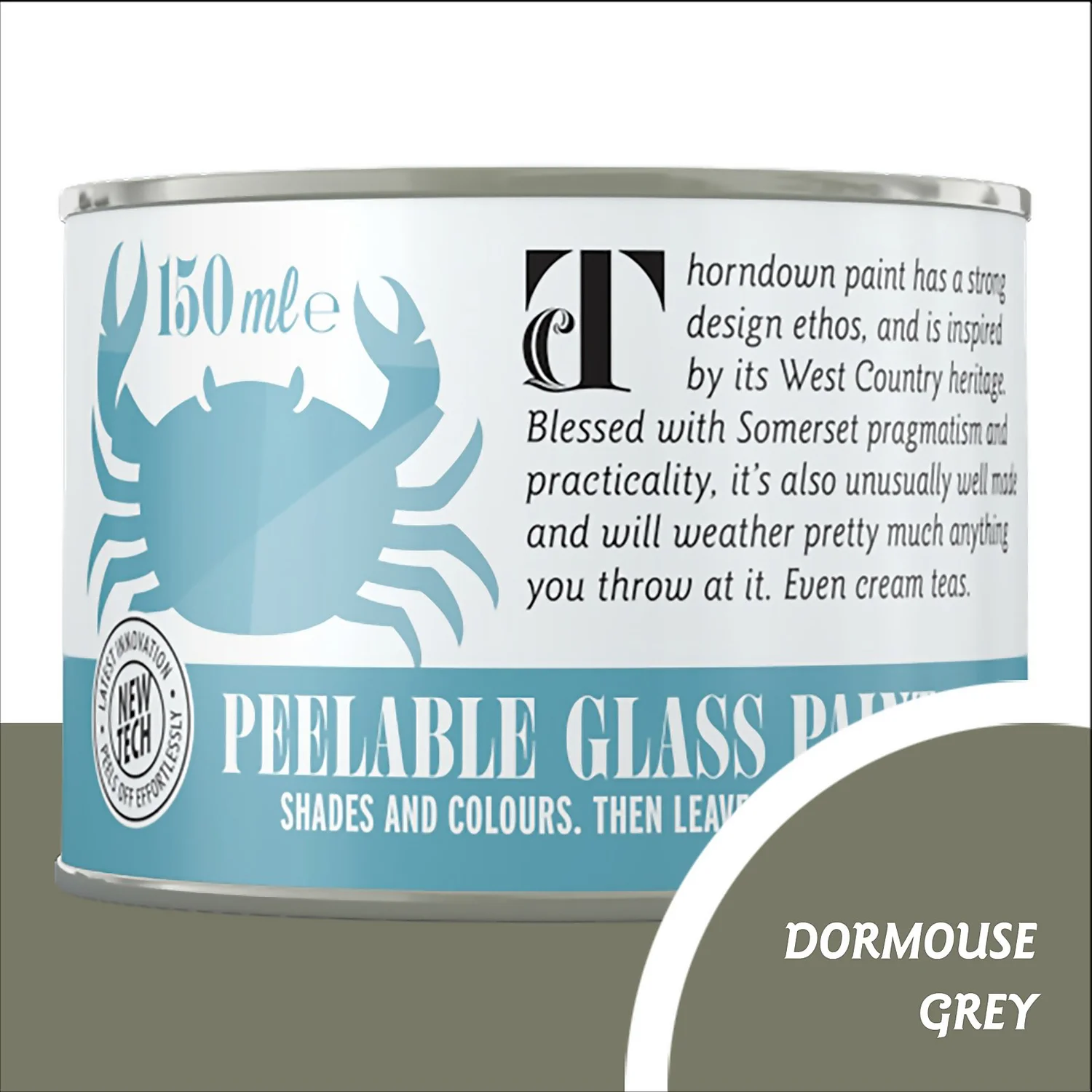 Thorndown Dormouse Grey Peelable Glass Paint 150ml 3 Thorndown Dormouse Grey Peelable Glass Paint 150ml