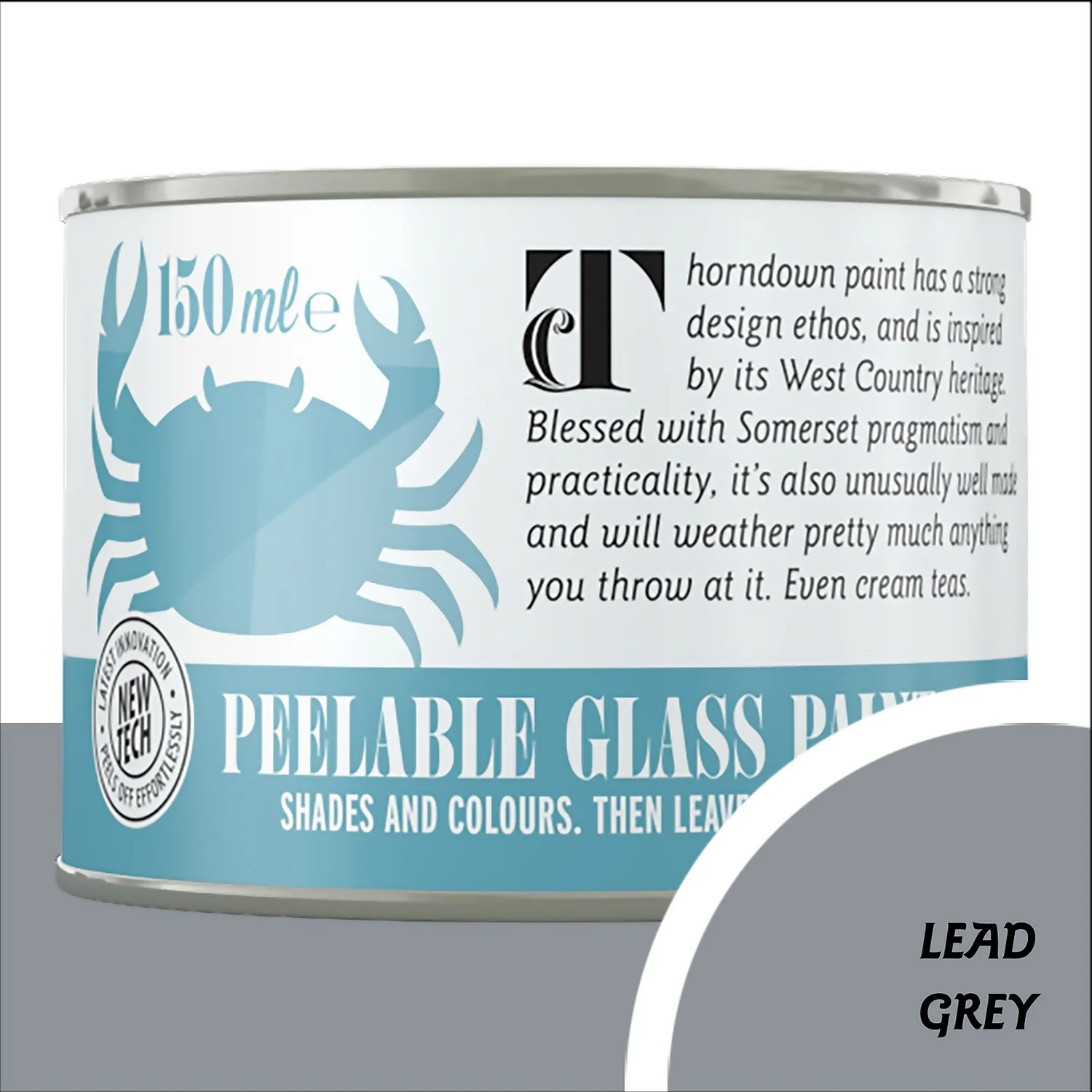 Thorndown Lead Grey Peelable Glass Paint 150ml 3 Thorndown Lead Grey Peelable Glass Paint 150ml