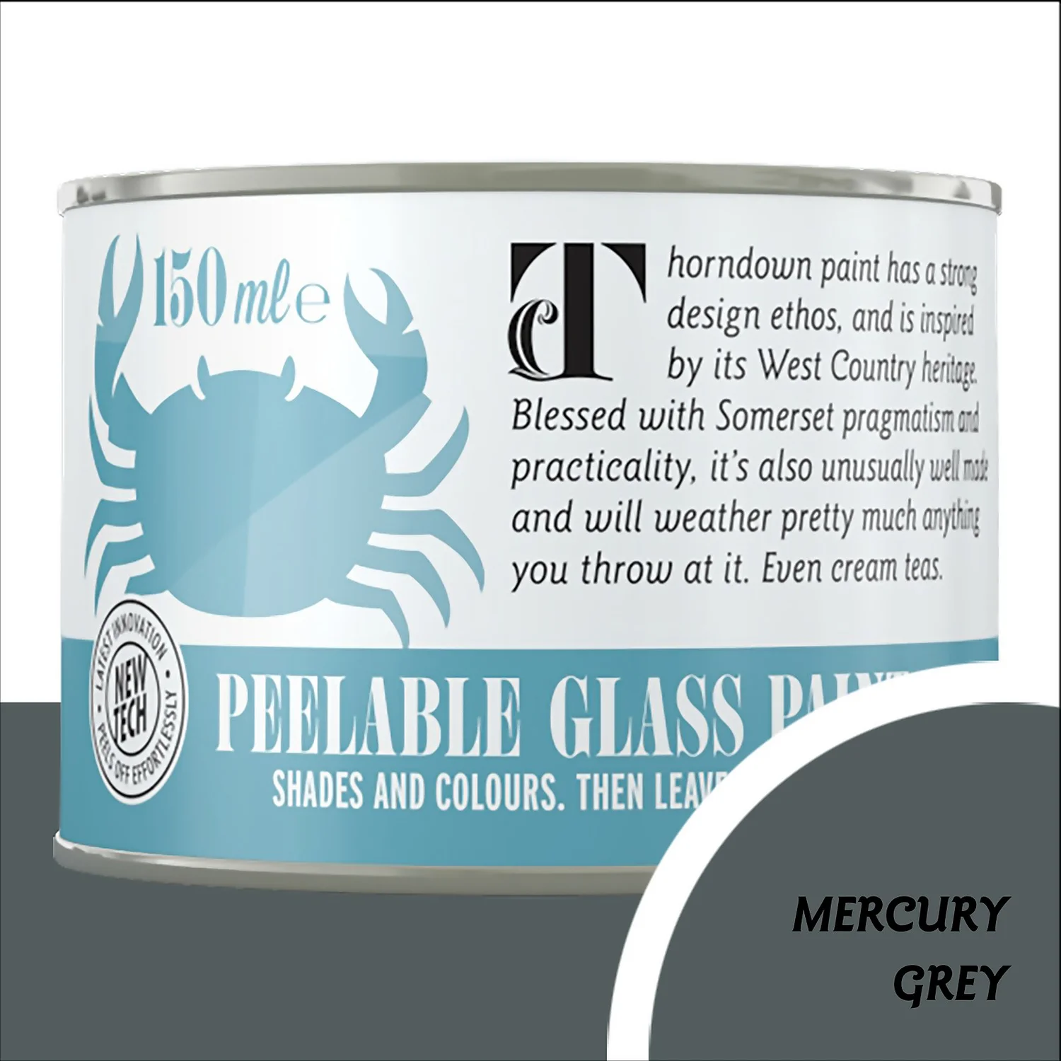 Thorndown Mercury Grey Peelable Glass Paint 150ml 3 Thorndown Mercury Grey Peelable Glass Paint 150ml