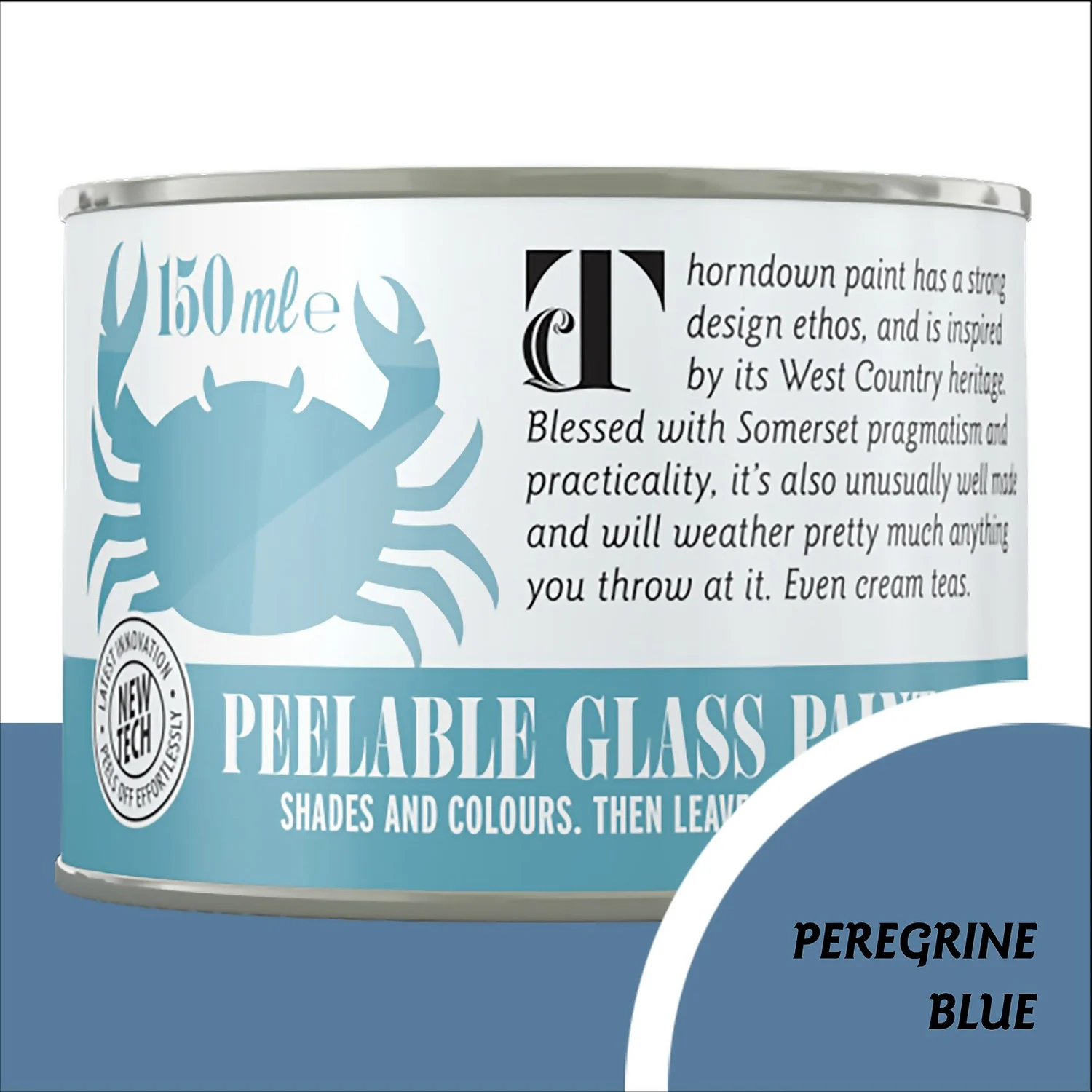 Thorndown Peregrine Blue Peelable Glass Paint 150ml 3 Thorndown Peregrine Blue Peelable Glass Paint 150ml