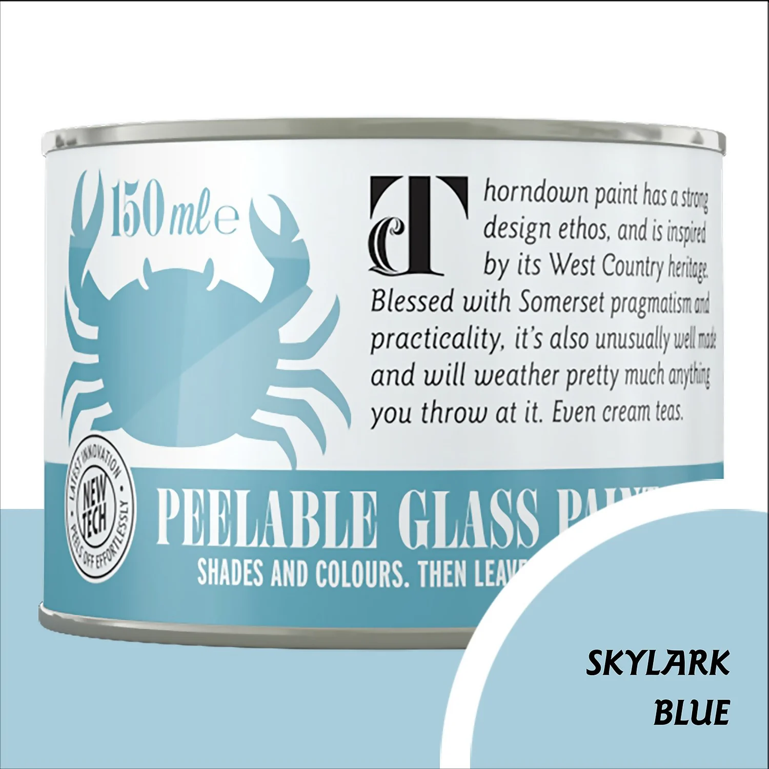 Thorndown Skylark Blue Peelable Glass Paint 150ml 3 Thorndown Skylark Blue Peelable Glass Paint 150ml