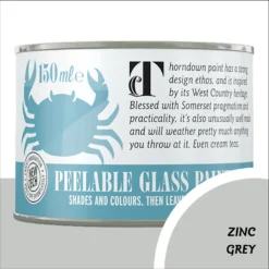 Thorndown Zinc Grey Peelable Glass Paint 150ml