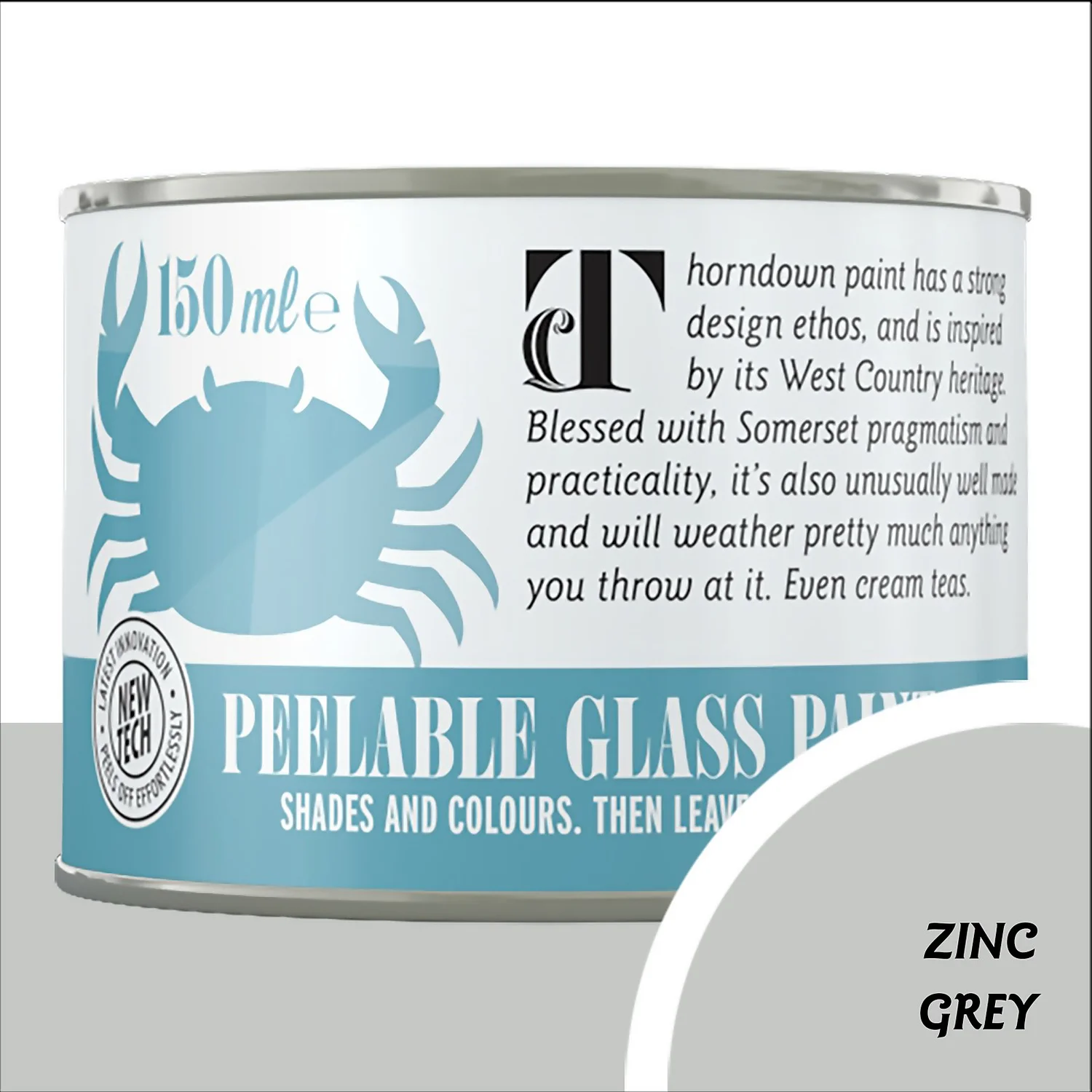 Thorndown Zinc Grey Peelable Glass Paint 150ml 3 Thorndown Zinc Grey Peelable Glass Paint 150ml