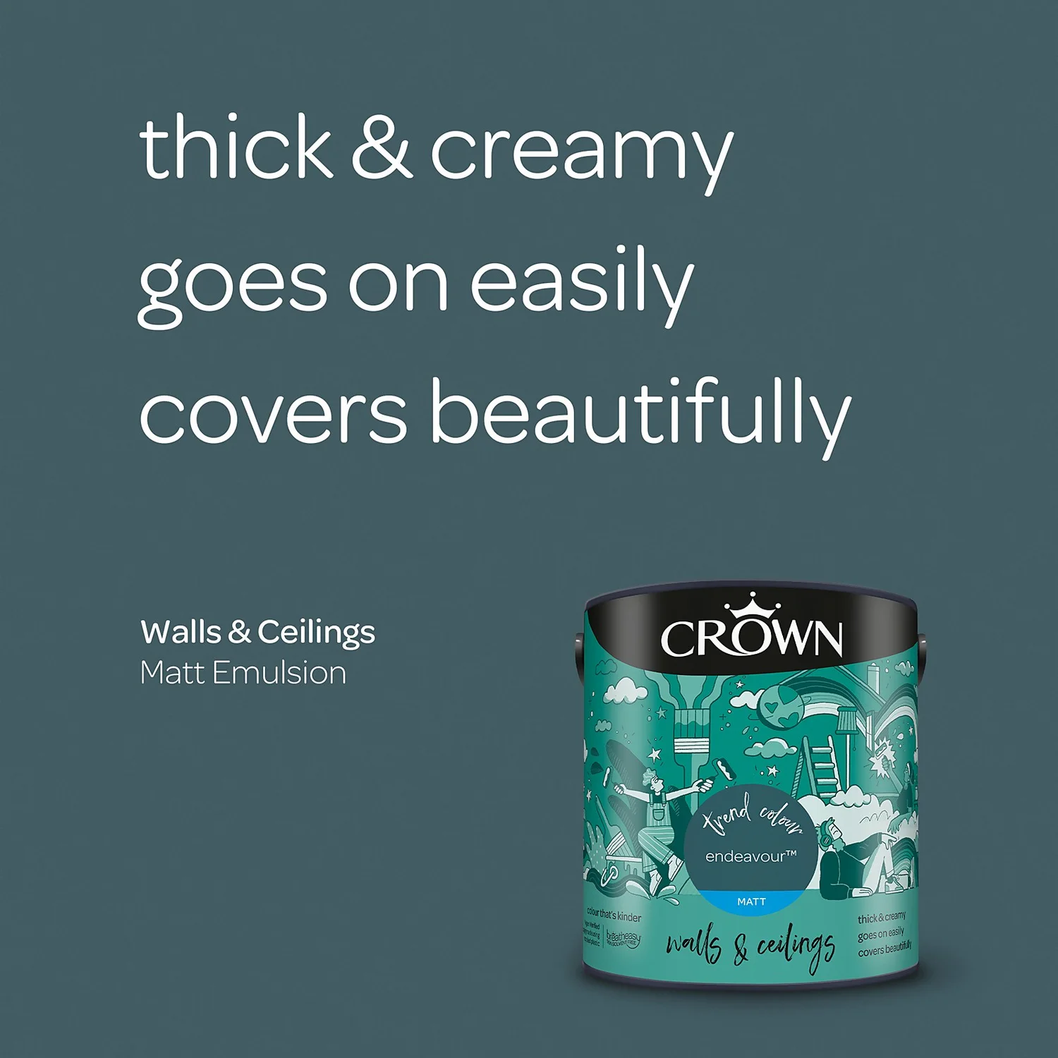 Crown Matt Emulsion Paint Endeavour - 2.5L 7 Crown Matt Emulsion Paint Endeavour - 2.5L - Image 5