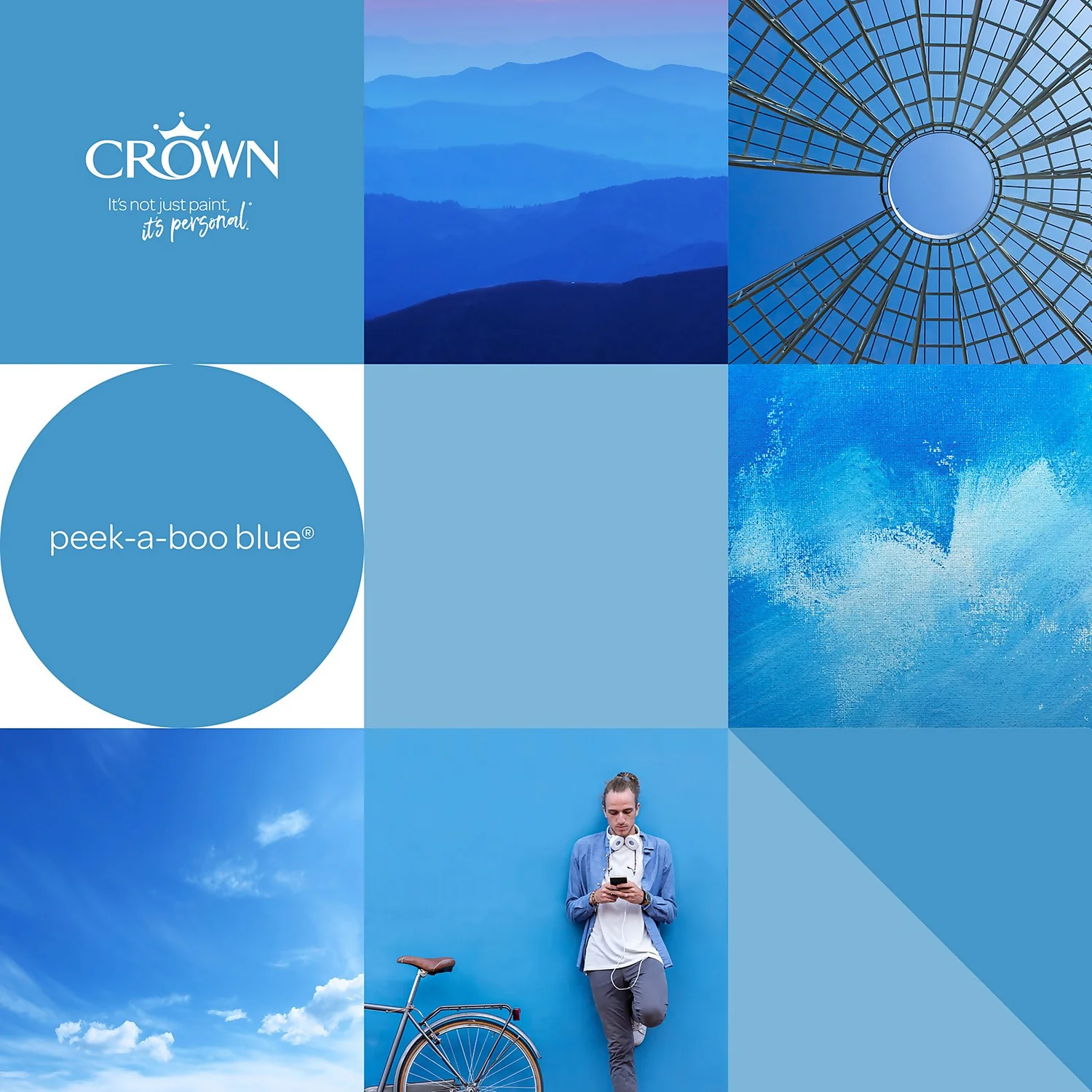 Crown Matt Emulsion Paint Peek-a-Boo Blue - 2.5L 8 Crown Matt Emulsion Paint Peek-a-Boo Blue - 2.5L - Image 6