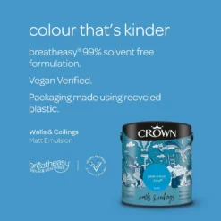Crown Matt Emulsion Paint Peek-a-Boo Blue - 2.5L 15 Crown Matt Emulsion Paint Peek-a-Boo Blue - 2.5L -Laura Paint Shop 13807030 1484964056240356