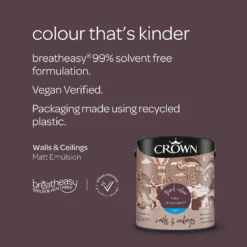 Crown Matt Emulsion Paint Ruby Chocolate - 2.5L 15 Crown Matt Emulsion Paint Ruby Chocolate - 2.5L -Laura Paint Shop 13807035 2004964059626450