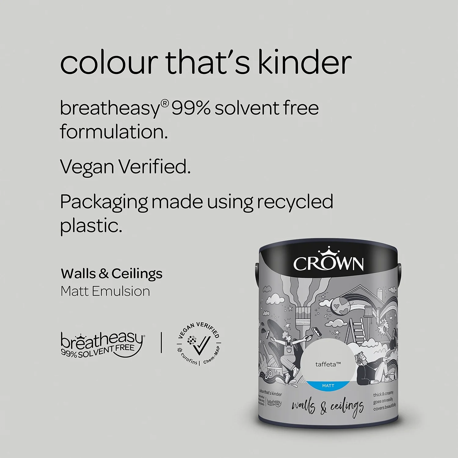 Crown Matt Emulsion Paint Taffeta - 5L 7 Crown Matt Emulsion Paint Taffeta - 5L - Image 5